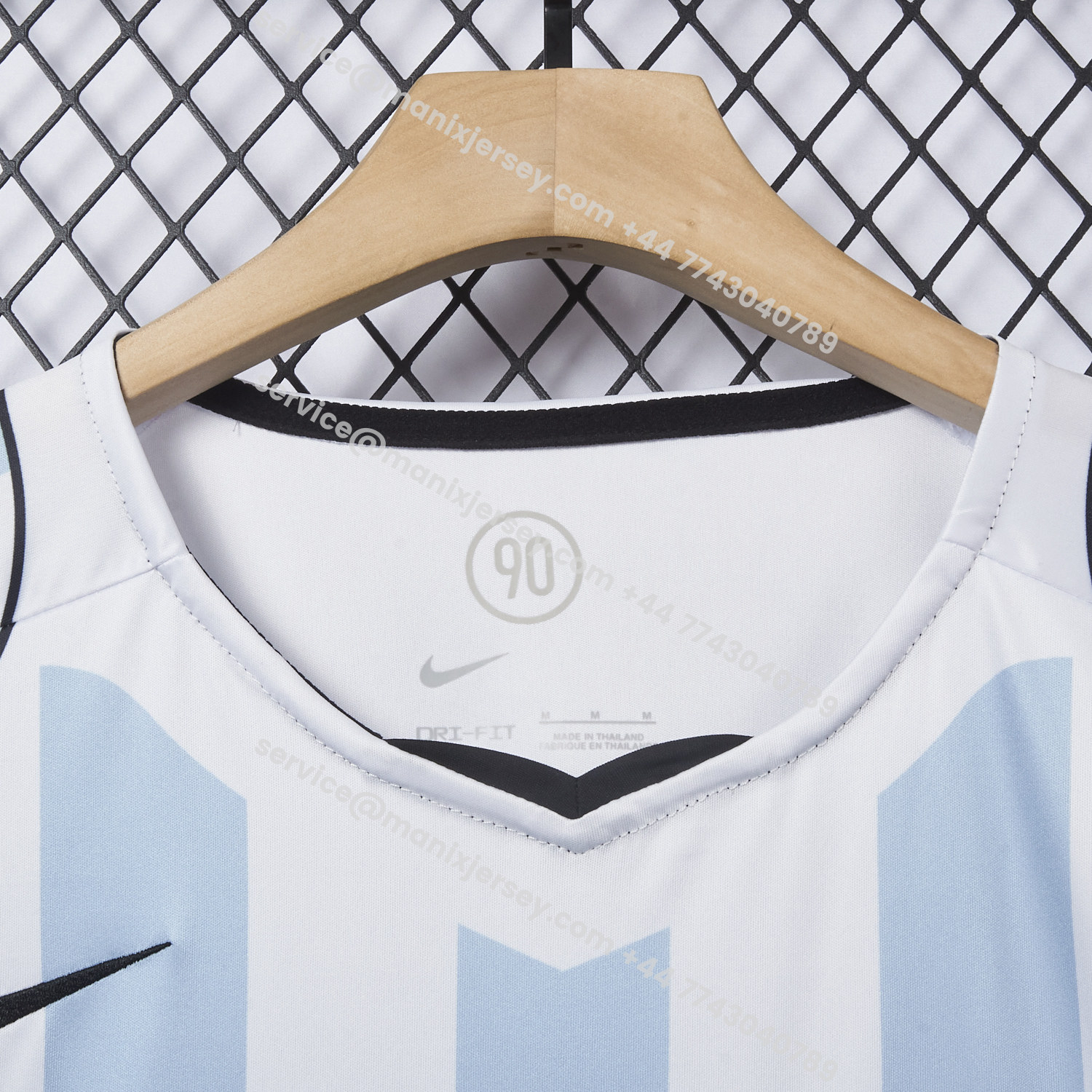 ManixJersey.com | Argentina 25-26 Retro Style Total 90 Blue White Jersey - Fans Version -Customize Name, Number and Patch | Worldwide Shipping