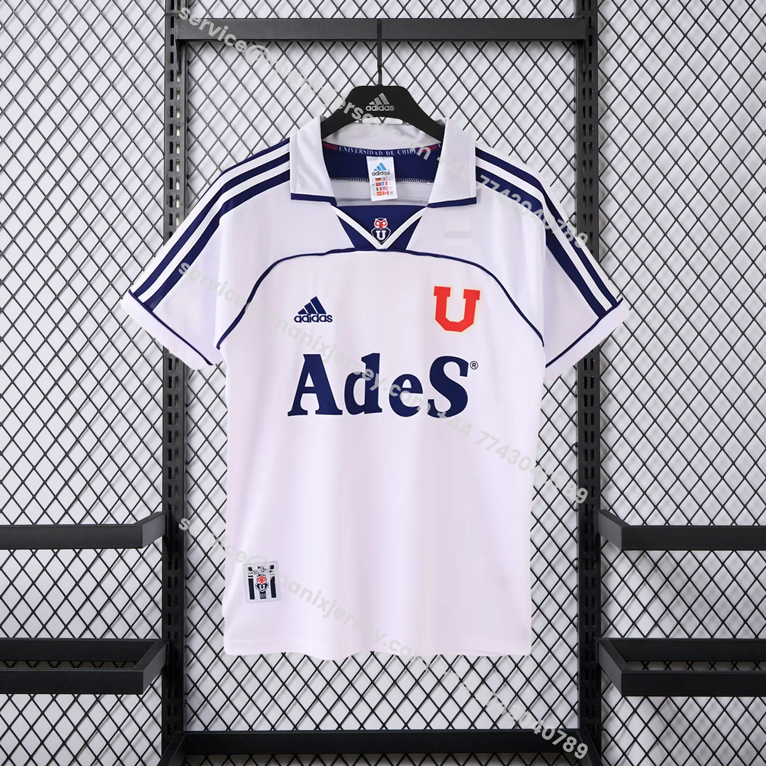 ManixJersey.com | Retro Universidad De Chile 1999-00 Away White Jersey -Customize Name, Number and Patch | Worldwide Shipping