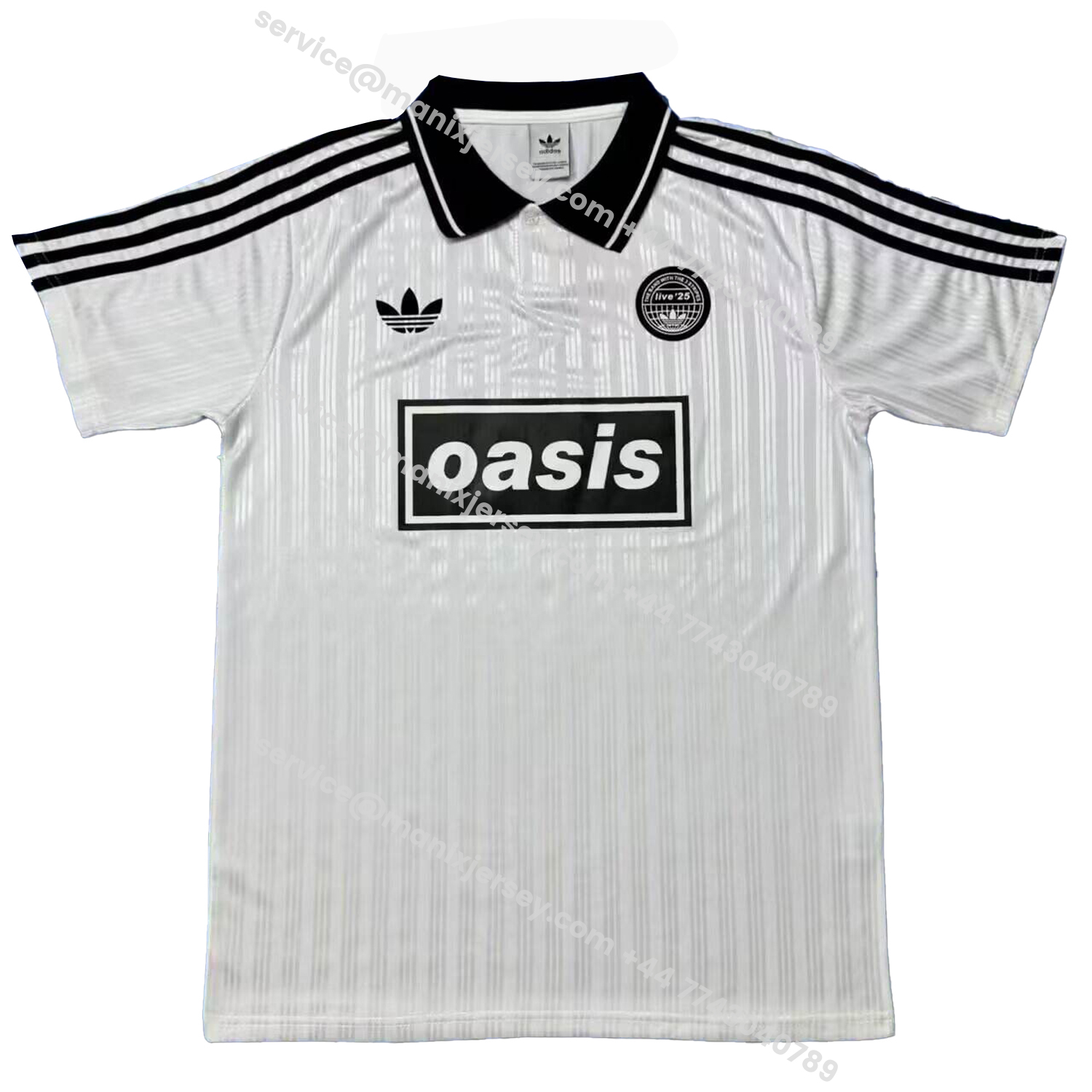 ManixJersey.com | Bohemian 25-26 Oasis Originals Tour Black Collar White Stripes Jersey - Fans Version -Customize Name, Number and Patch | Worldwide Shipping