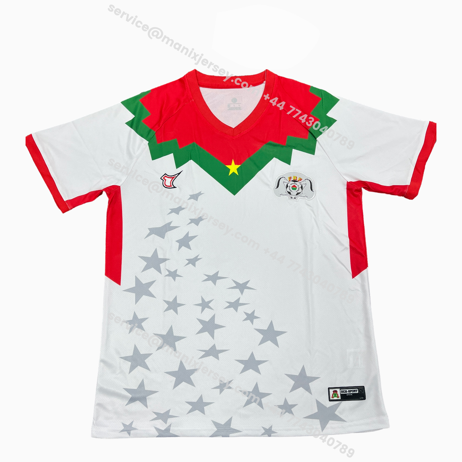 ManixJersey.com | Burkina Faso 2026 Away Stars White Special Jersey - Fans Version -Customize Name, Number and Patch | Worldwide Shipping