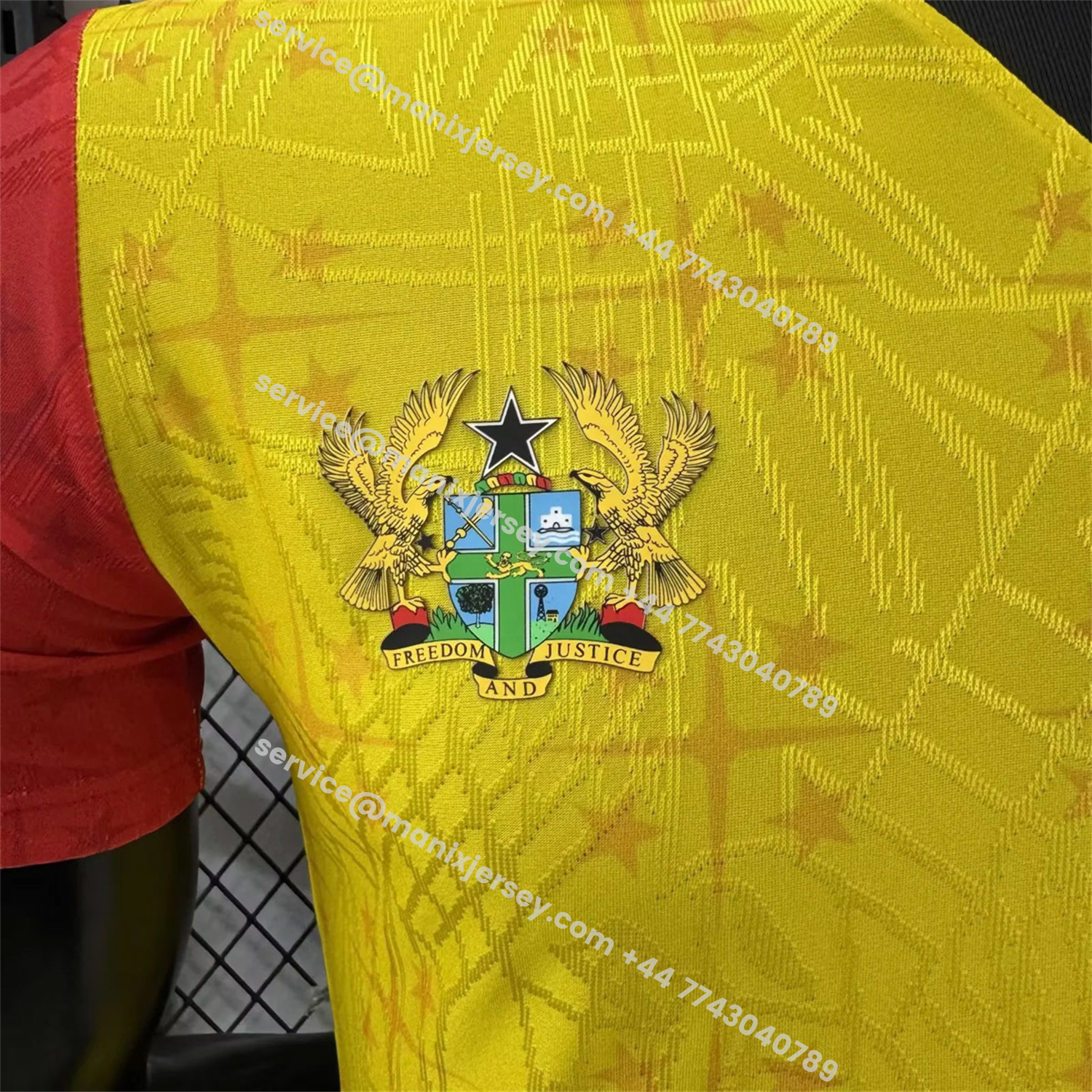 ManixJersey.com | Ghana 2026 Coat Of Arms Yellow Special Jersey - Player Version -Customize Name, Number and Patch | Worldwide Shipping