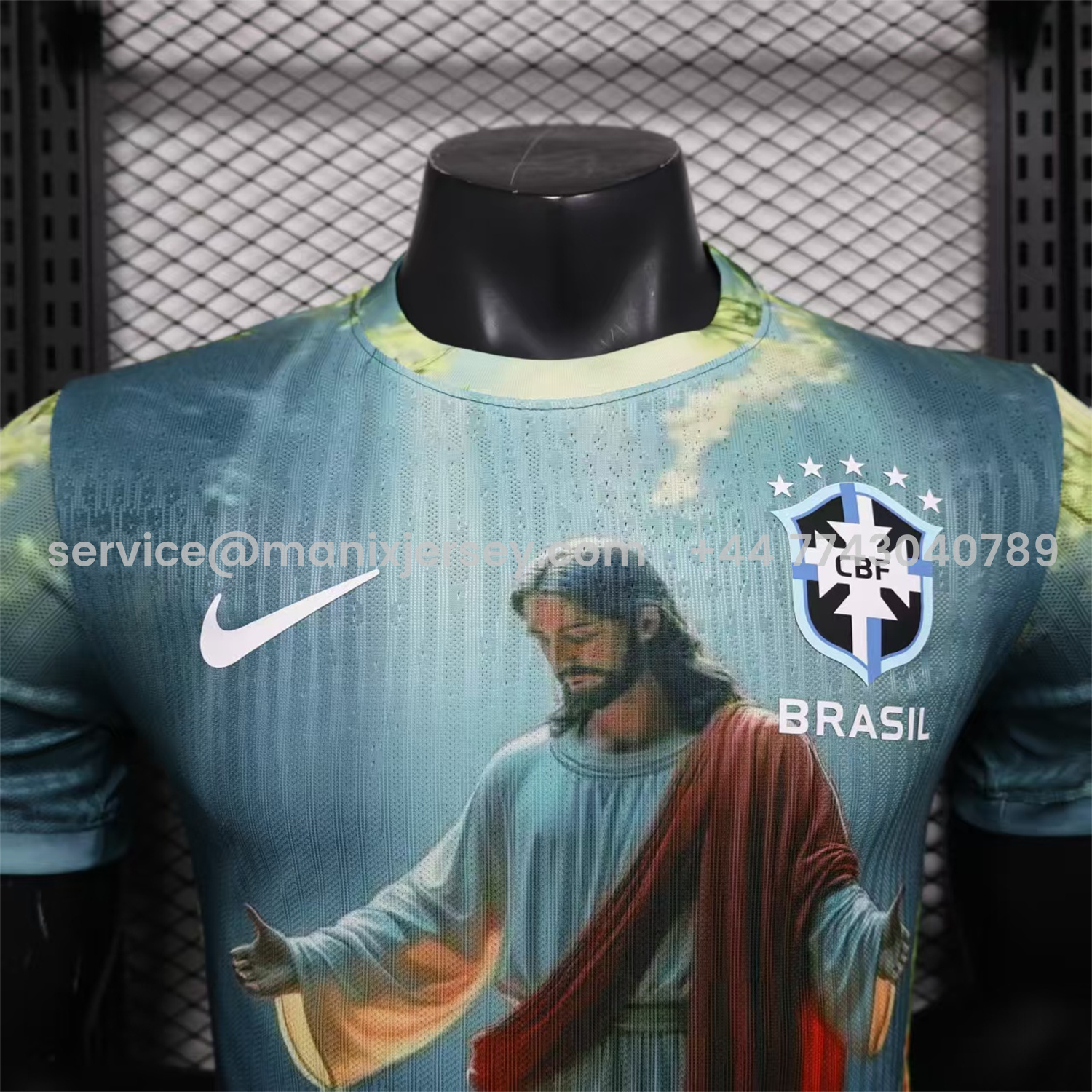 ManixJersey.com | Brazil 25-26 Praying to Jesus Special Green Jersey - Player Version -Customize Name, Number and Patch | Worldwide Shipping