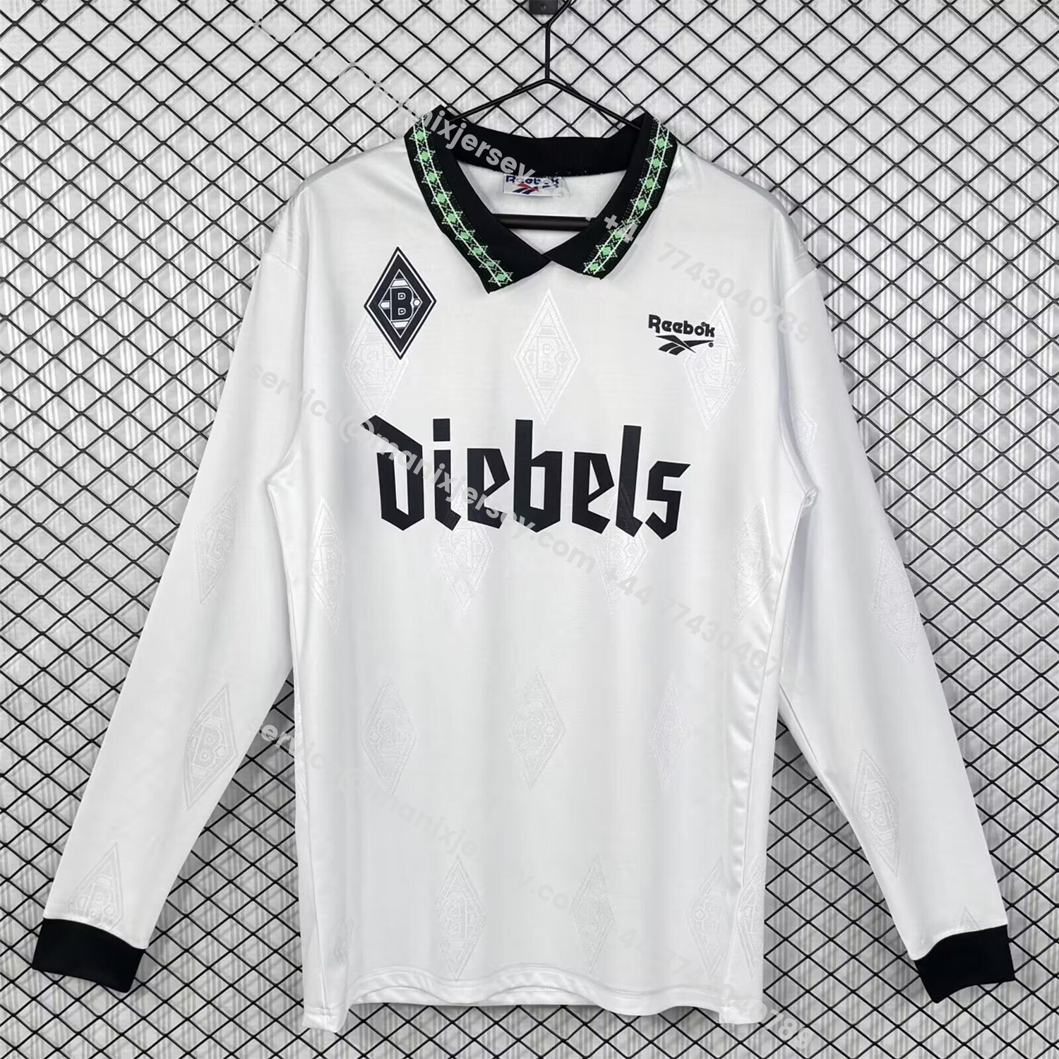 ManixJersey.com | Retro Borussia Mönchengladbach 1995-96 Home Long Sleeves Jersey -Customize Name, Number and Patch | Worldwide Shipping