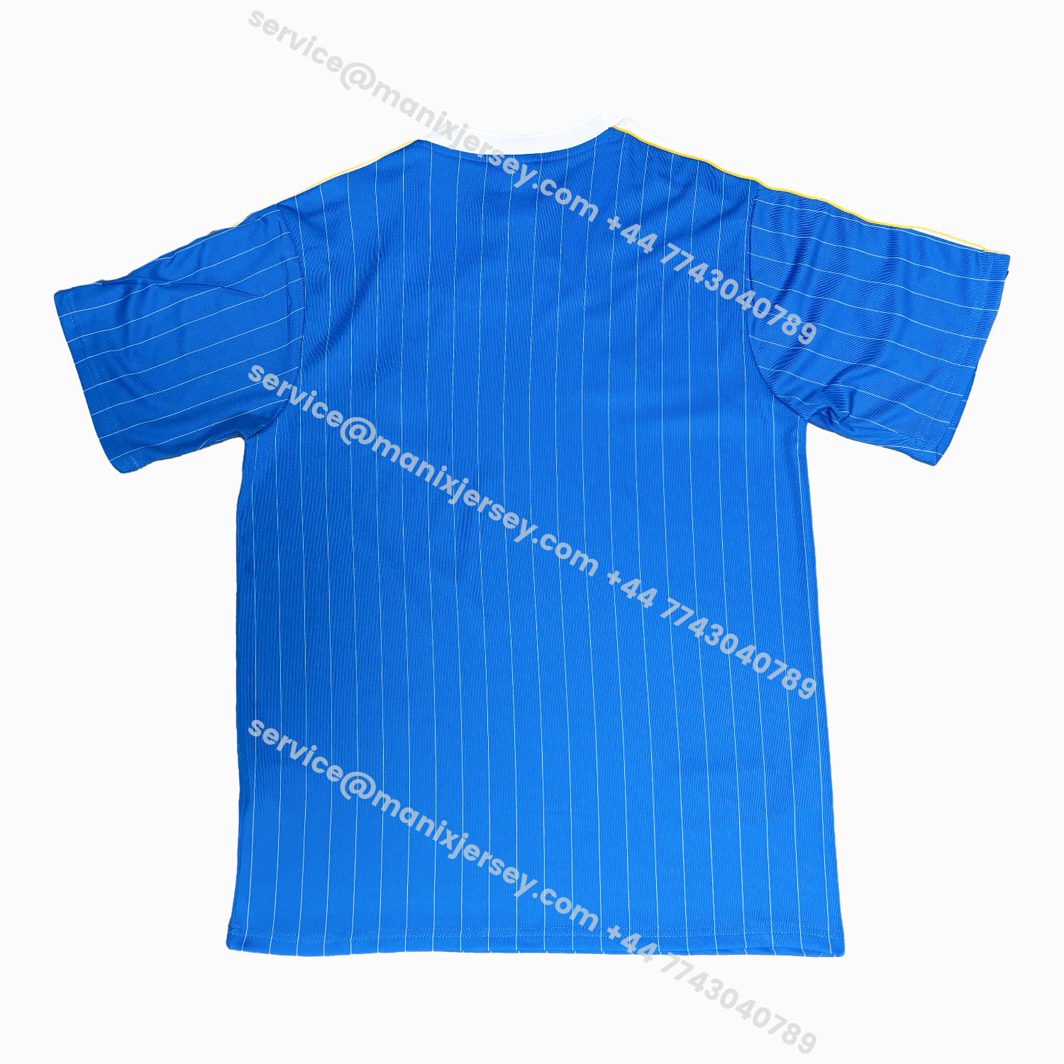 ManixJersey.com | Real Madrid 25-26 Trefoil White Lines Blue Travel Jersey - Fans Version -Customize Name, Number and Patch | Worldwide Shipping