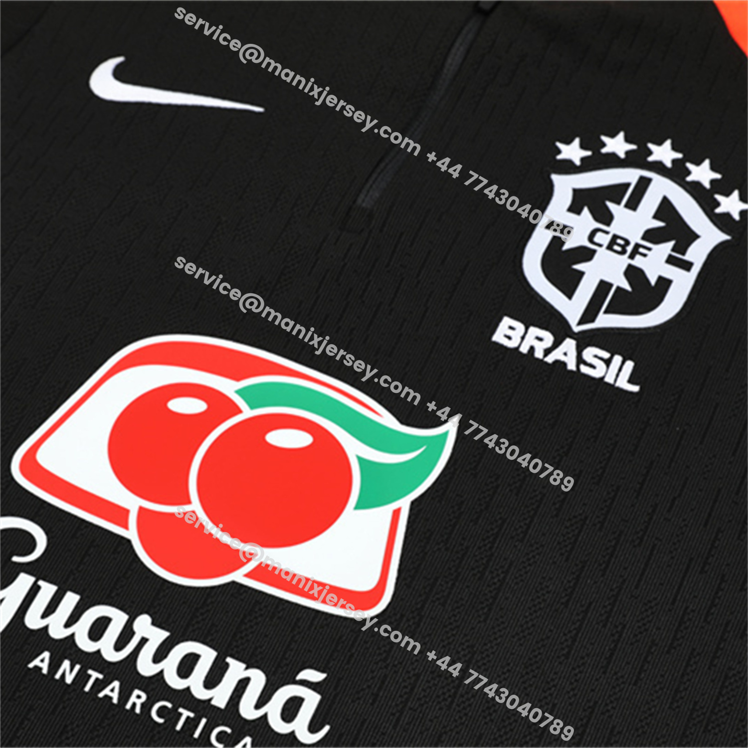ManixJersey.com | Brazil 25-26 Kids Long Sleeve Training Set - Player Version - Black Top and Pants -Customize Name, Number and Patch | Worldwide Shipping