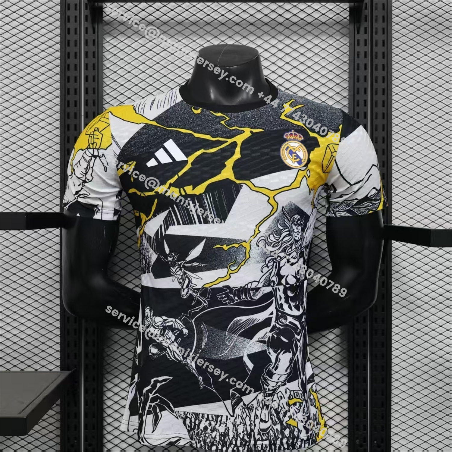 ManixJersey.com | Real Madrid 25-26 Thunder Comics Pre-Match Special Jersey - Player Version -Customize Name, Number and Patch | Worldwide Shipping