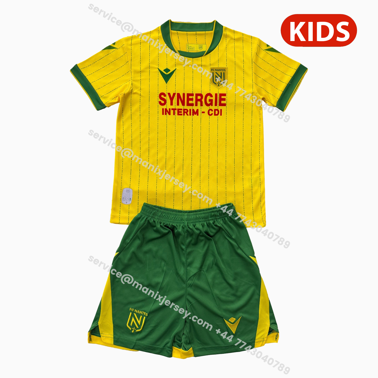 ManixJersey.com | Nantes 25-26 Home Kids Kit -Customize Name, Number and Patch | Worldwide Shipping