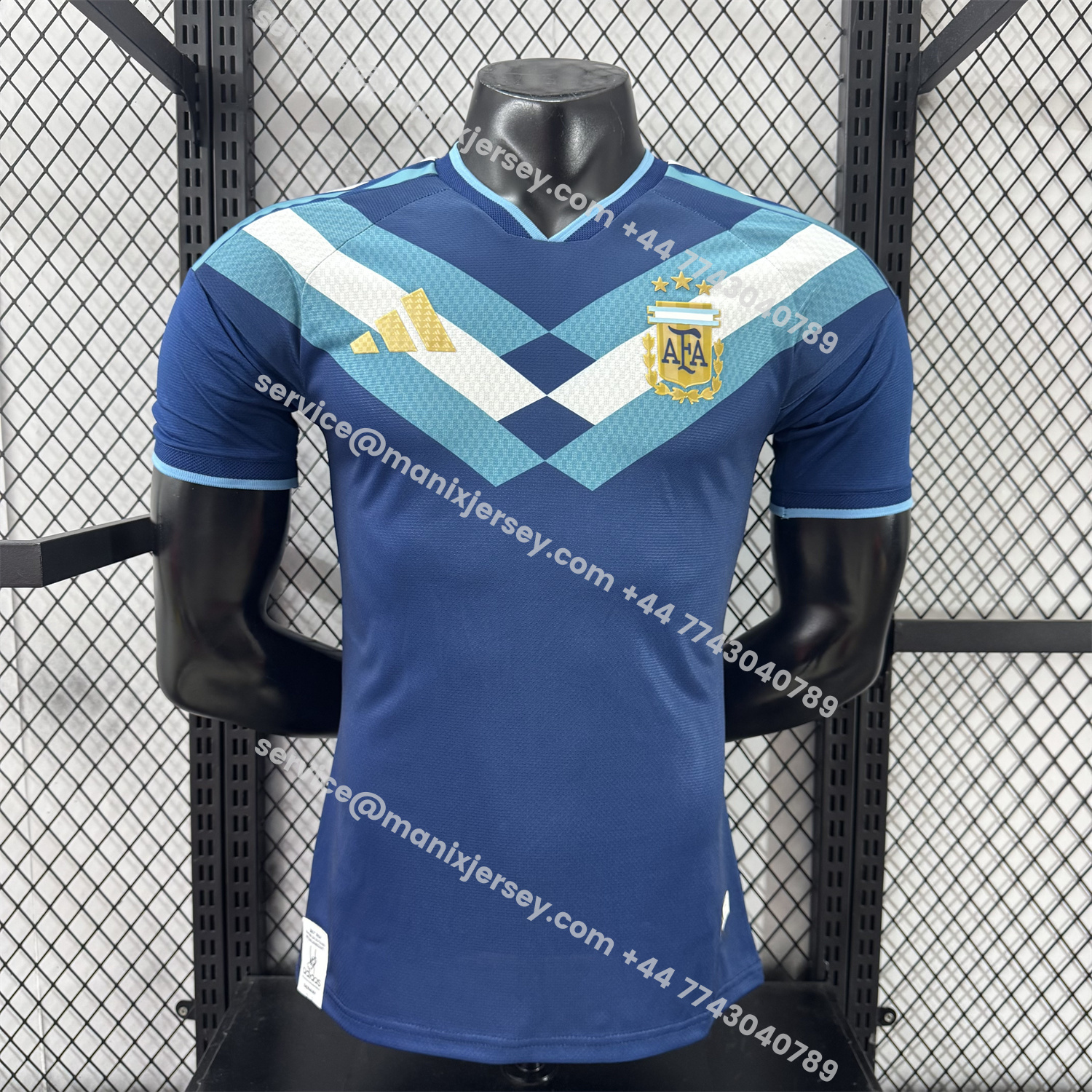 ManixJersey.com | Argentina 2026 Blue Shoulder Stripes Special Jersey - Player Version -Customize Name, Number and Patch | Worldwide Shipping