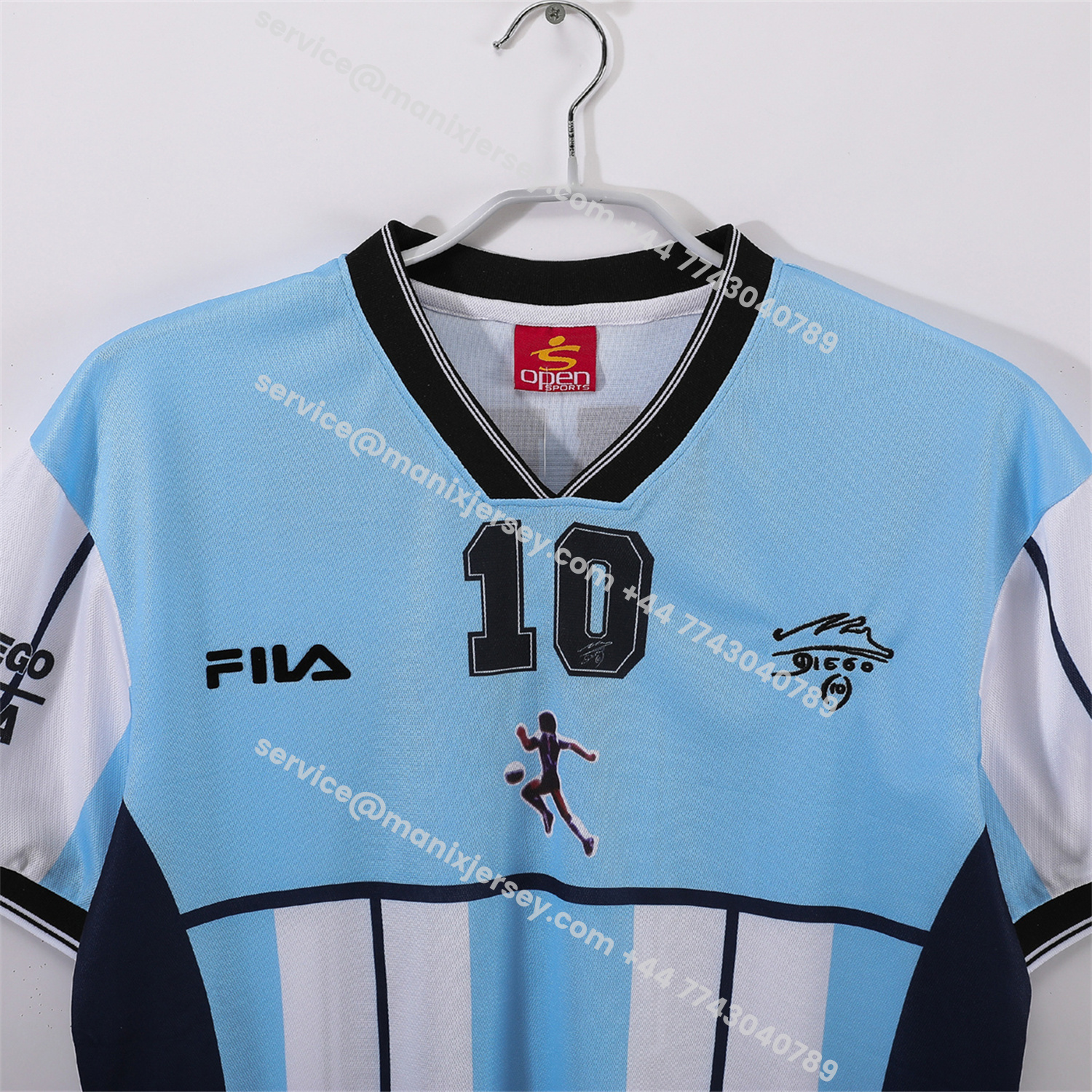 ManixJersey.com | Retro Argentina 2001 Home Maradona Commemorative Jersey -Customize Name, Number and Patch | Worldwide Shipping