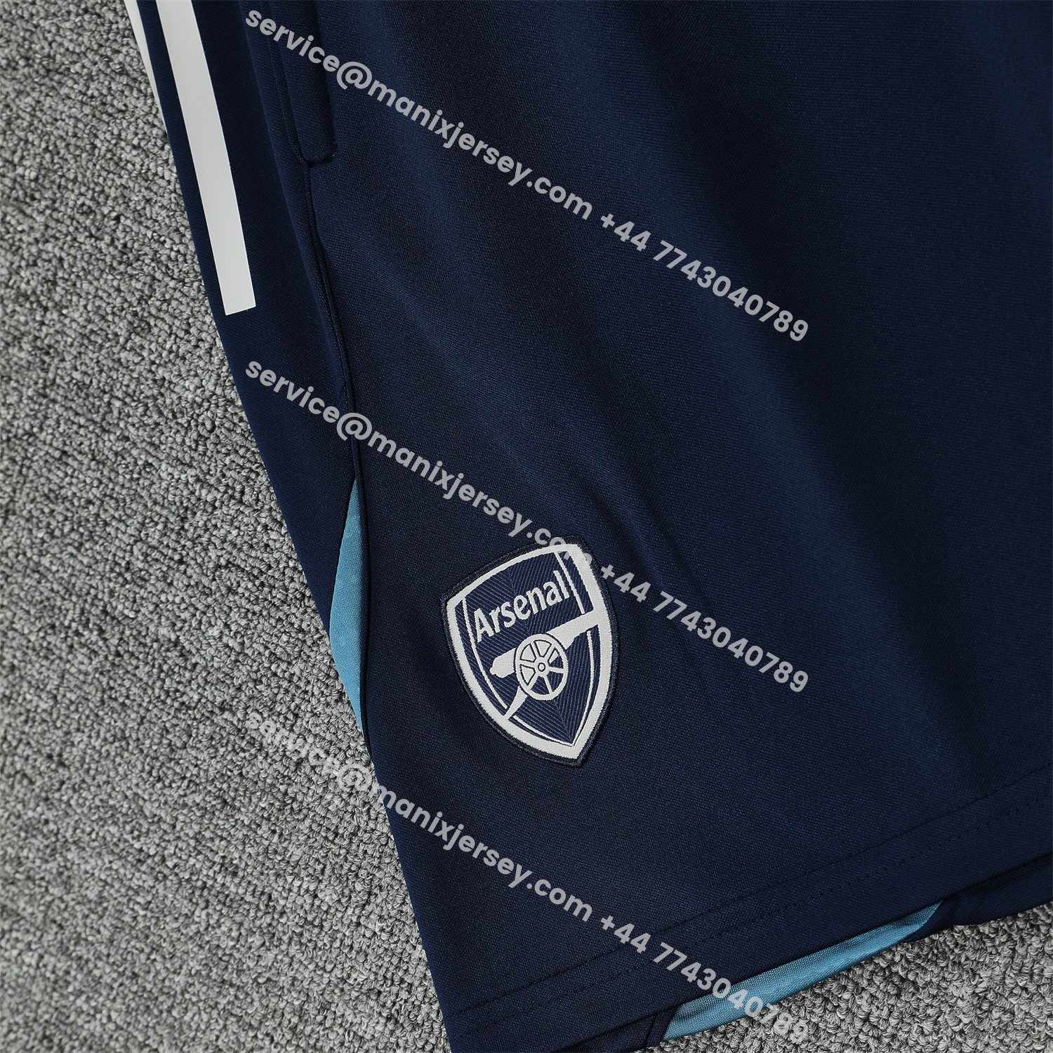 ManixJersey.com | Arsenal 25-26 Vest Training Set - Deep Blue Vest and Shorts -Customize Name, Number and Patch | Worldwide Shipping