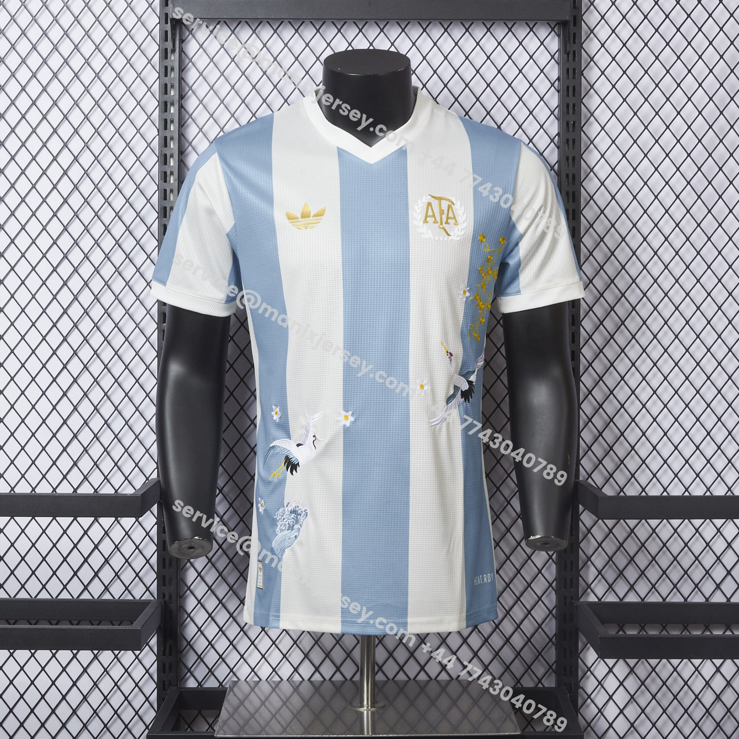 ManixJersey.com | 【Embroidered Flower Version】Argentina 25-26 50th Anniversary Jersey - Player Version -Customize Name, Number and Patch | Worldwide Shipping