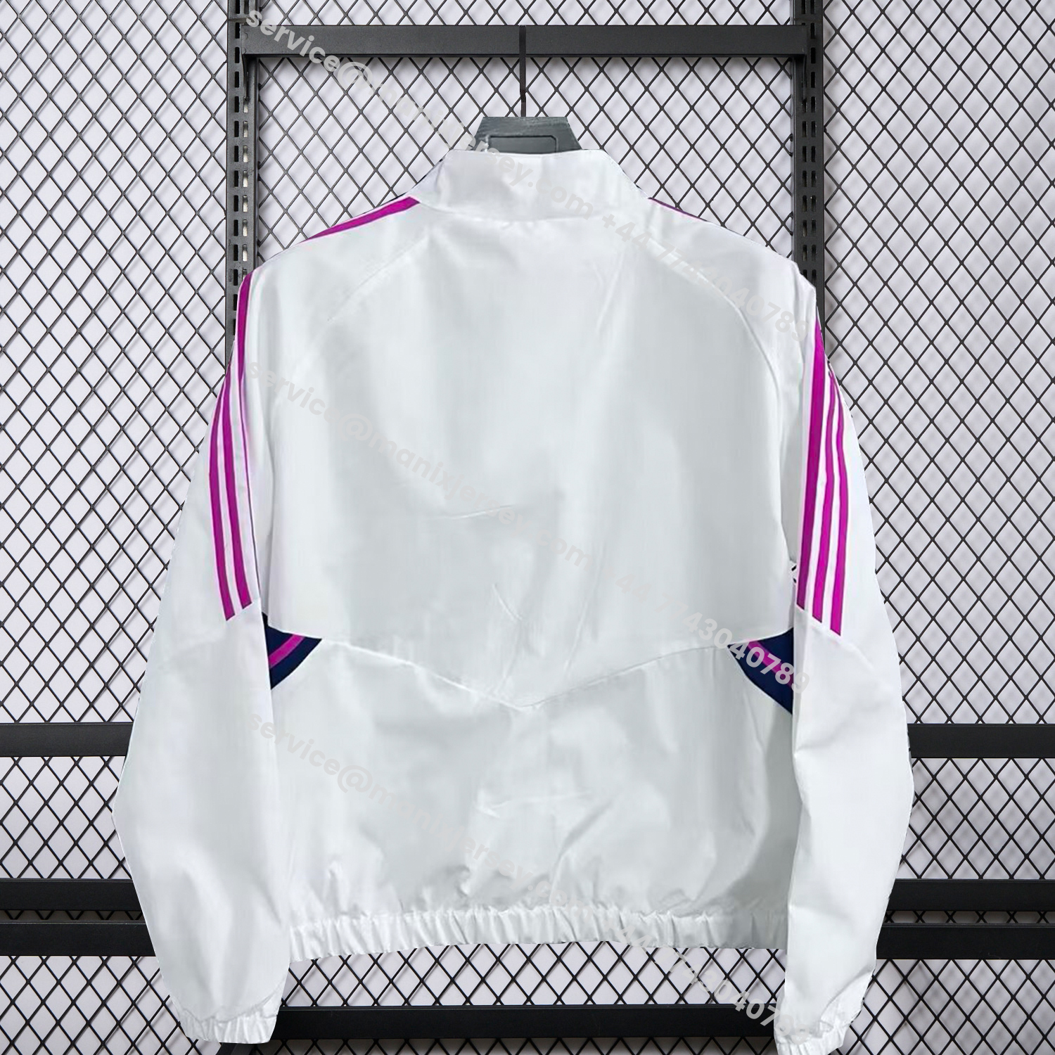 ManixJersey.com | Arsenal 25-26 Windbreaker Jacket - White And Purple -Customize Name, Number and Patch | Worldwide Shipping