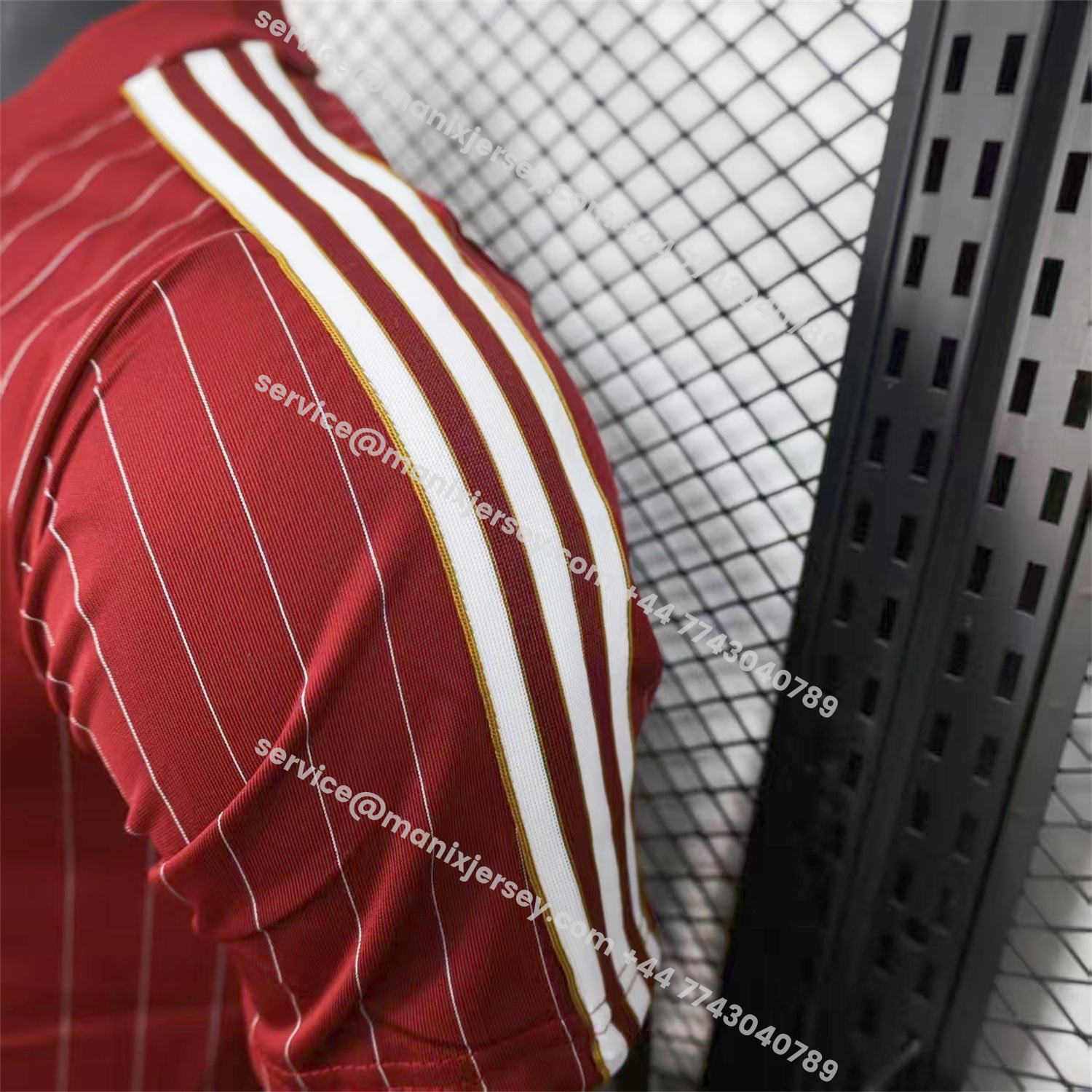 ManixJersey.com | Arsenal 25-26 Trefoil White Lines Red Travel Jersey - Player Version -Customize Name, Number and Patch | Worldwide Shipping