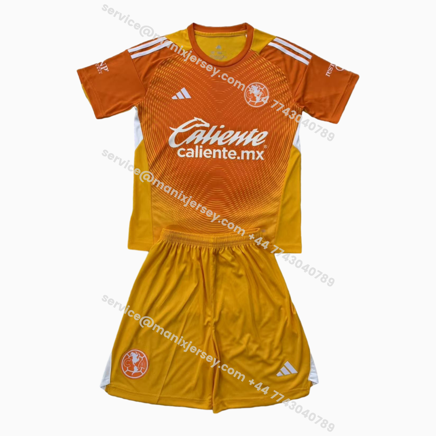 ManixJersey.com | Club América 25-26 Orange Goalkeeper Men's Adult Jersey Set - Fans Version -Customize Name, Number and Patch | Worldwide Shipping