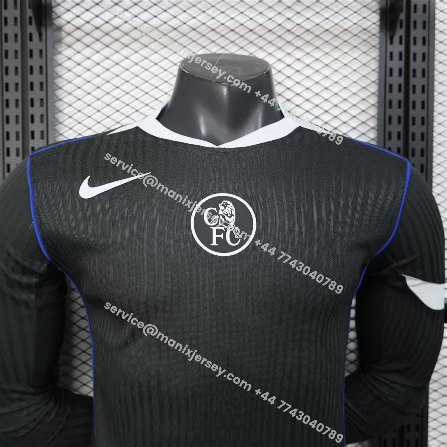 ManixJersey.com | C.H.E.L.S.E.A 25-26 Third Long Unsponsored Black Jersey - Player Version -Customize Name, Number and Patch | Worldwide Shipping