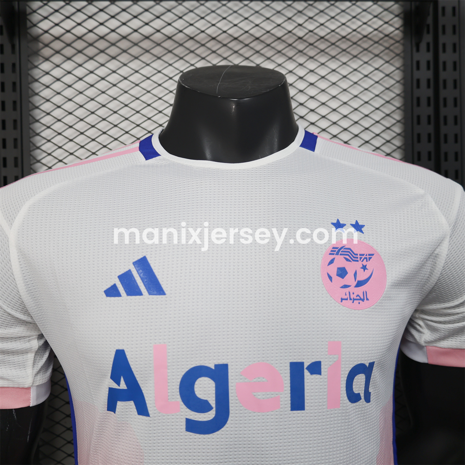 ManixJersey.com | Algeria 25-26 Pink Mountains Silhouette White Jersey - Player Version -Customize Name, Number and Patch | Worldwide Shipping