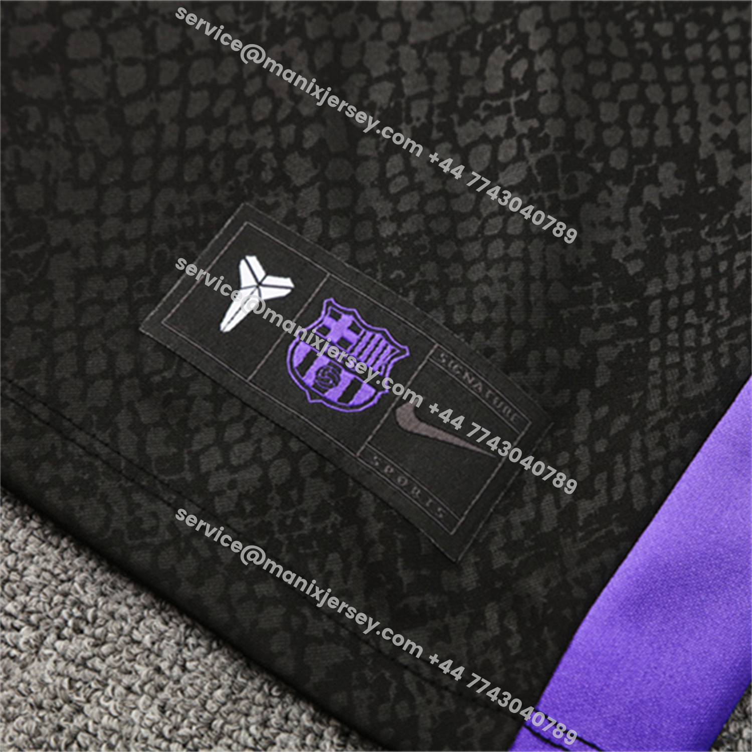 ManixJersey.com | Barcelona 25-26 X KB Long Sleeve Training Set - Black Top & Black Pants -Customize Name, Number and Patch | Worldwide Shipping