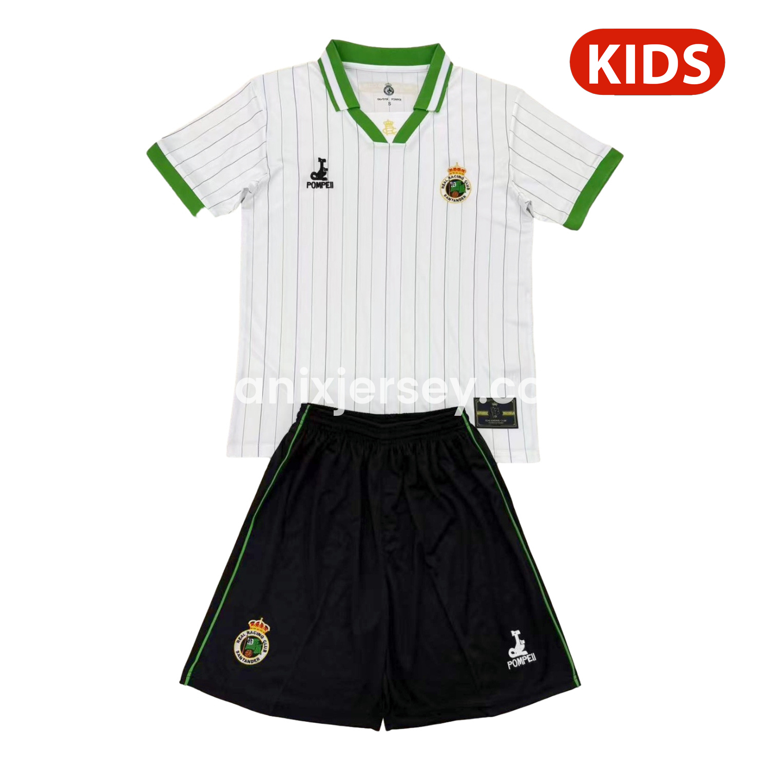 ManixJersey.com | Racing de Santander 24-25 112th Anniversary Kids Kit -Customize Name, Number and Patch | Worldwide Shipping