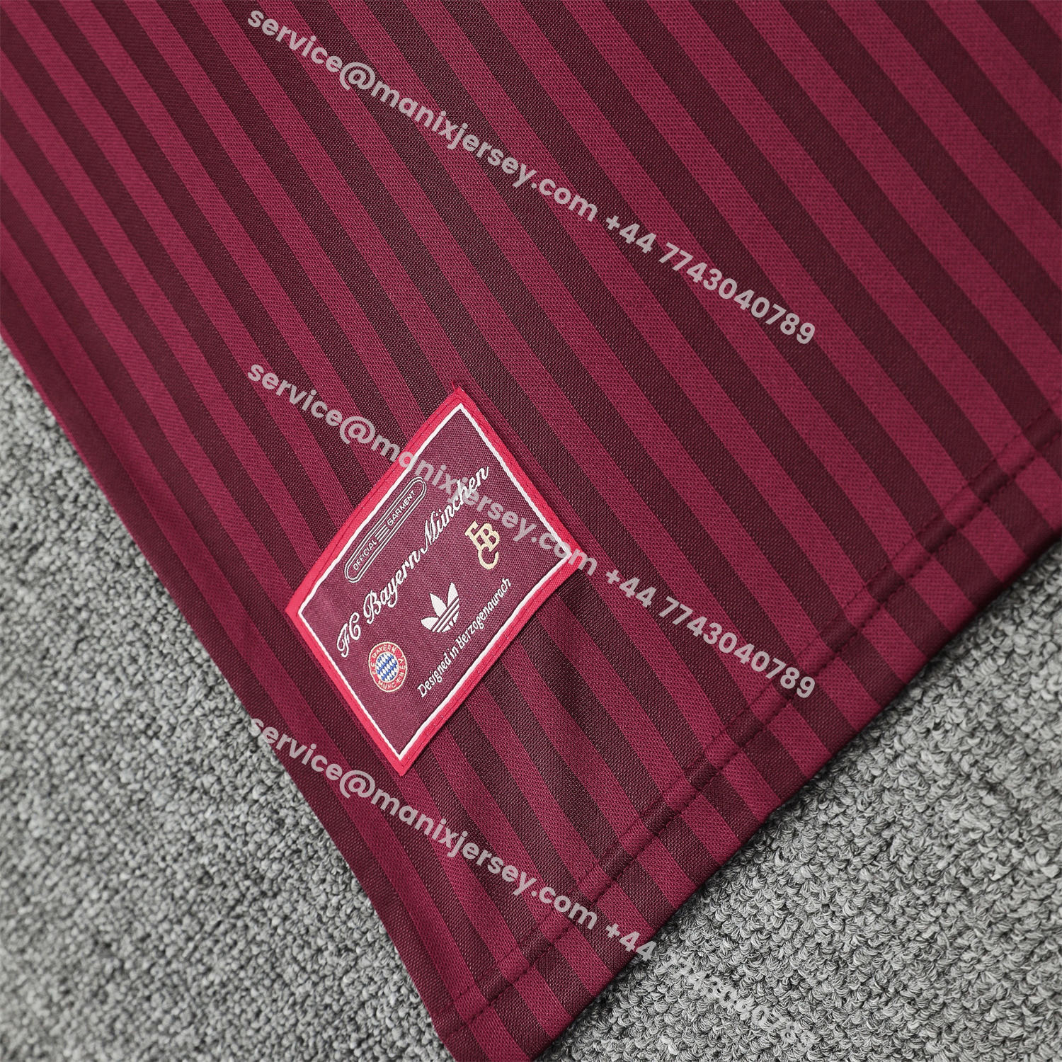 ManixJersey.com | Bayern Munich 25-26 Vest Training Set - Wine Red Lines Vest & Wine Red Lines Shorts -Customize Name, Number and Patch | Worldwide Shipping