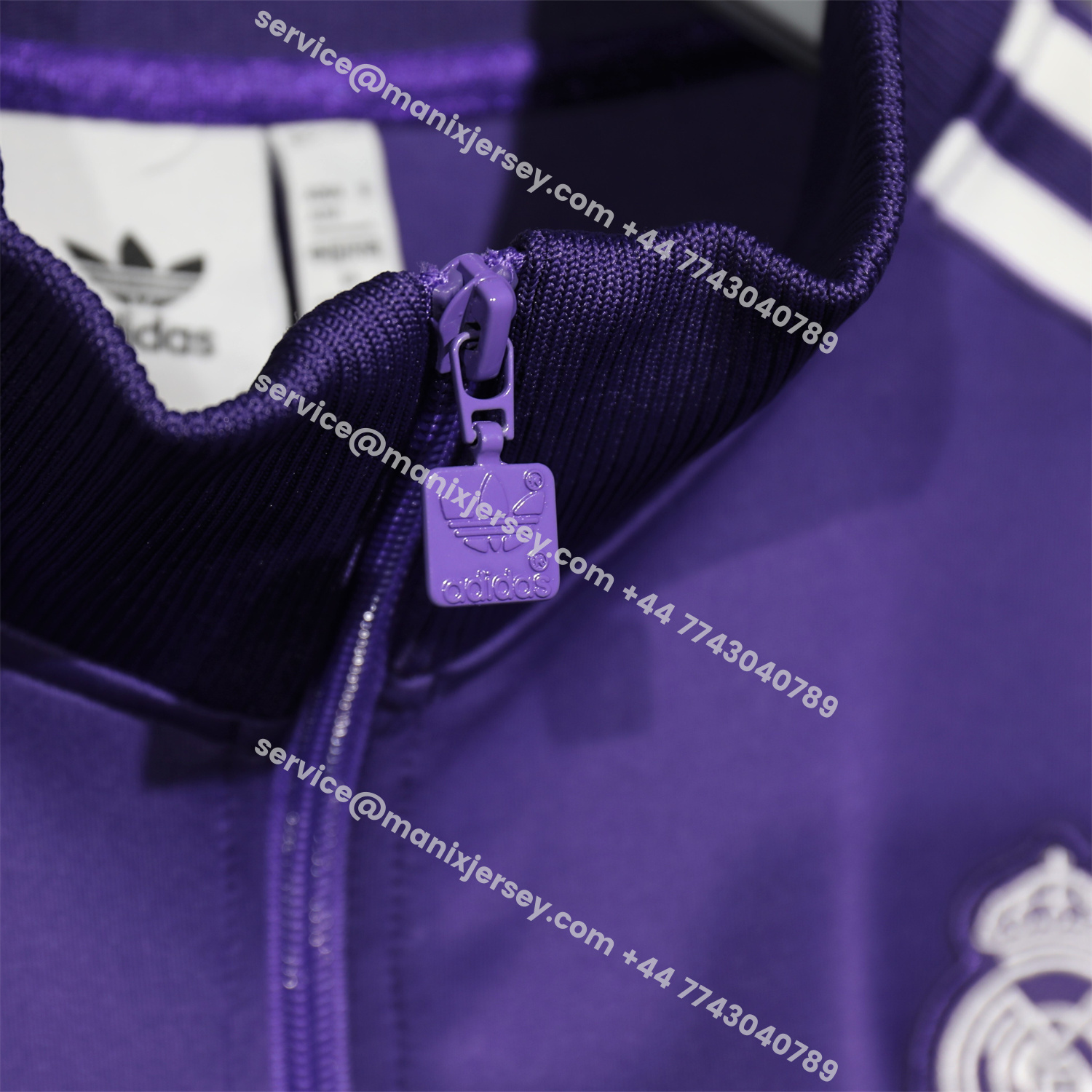 ManixJersey.com | Real Madrid 25-26 White Lines Training Set - Purple Top and Purple Pants -Customize Name, Number and Patch | Worldwide Shipping