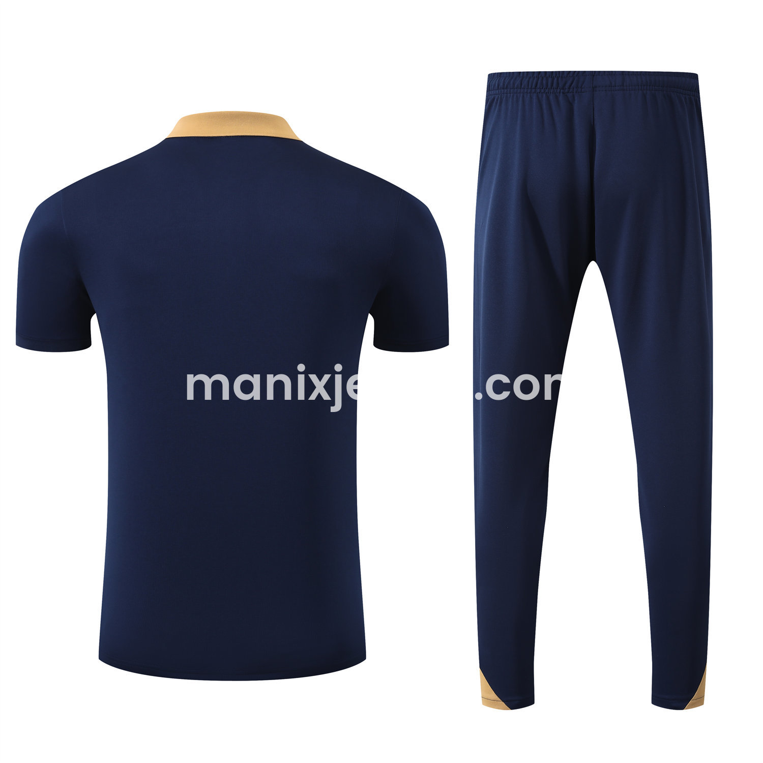 ManixJersey.com | Pumas UNAM 25-26 POLO Short-Sleeve Training Set - Deep Blue Top and Pants -Customize Name, Number and Patch | Worldwide Shipping