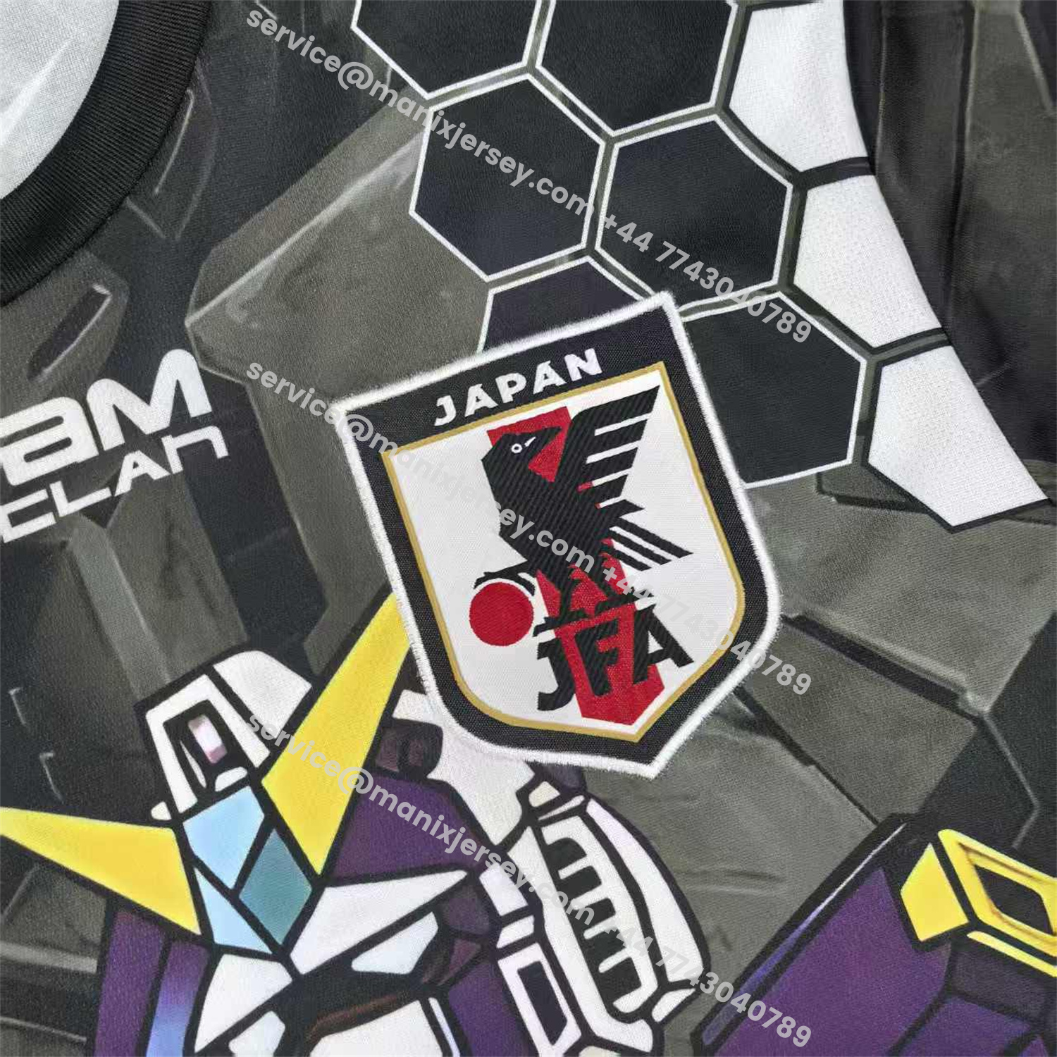 ManixJersey.com | Japan 25-26 Gundam Black Special Jersey - Fans Version -Customize Name, Number and Patch | Worldwide Shipping