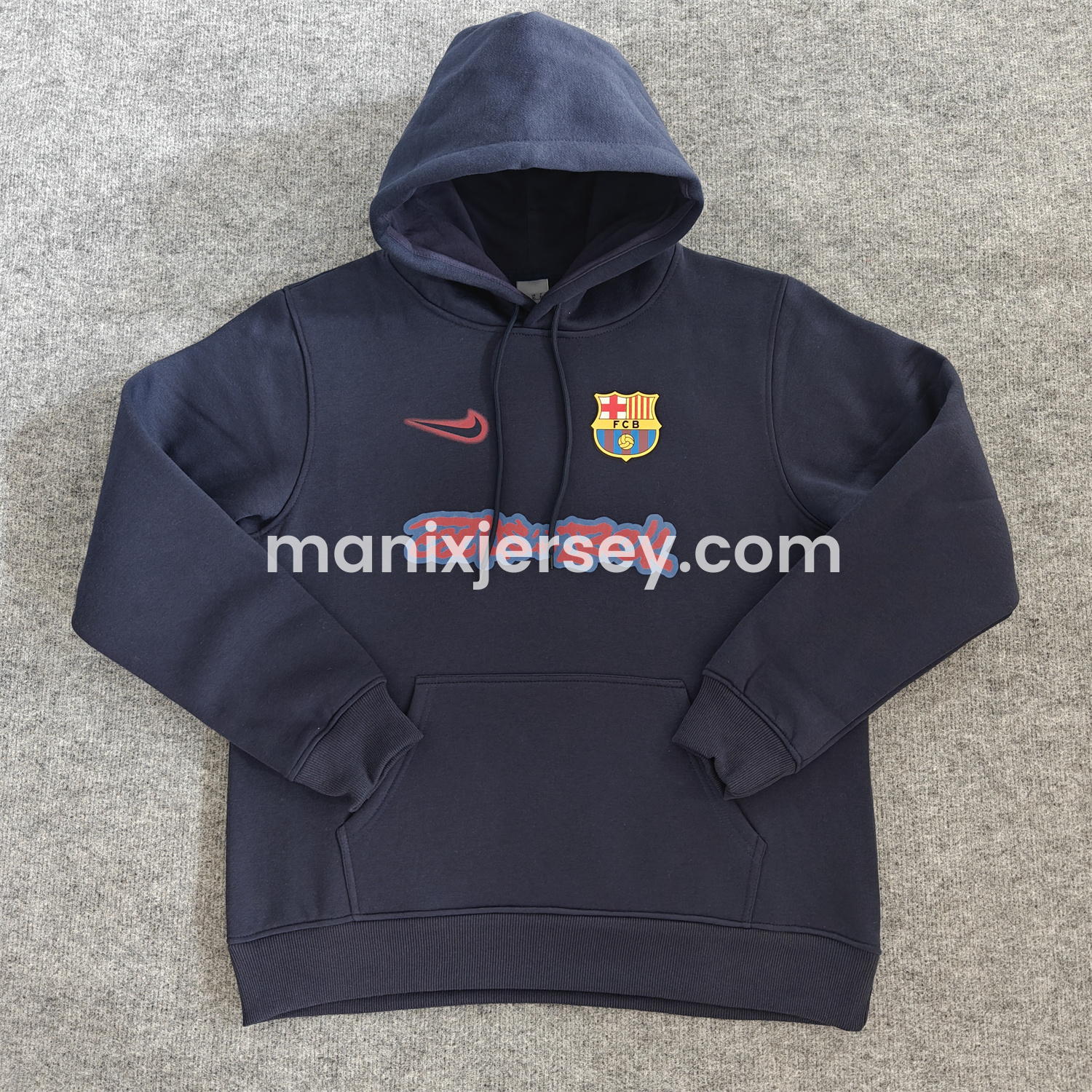 ManixJersey.com | Barcelona x Travis Scott Team Logo On Both Sides Unisex Pullover Hoodie -Customize Name, Number and Patch | Worldwide Shipping