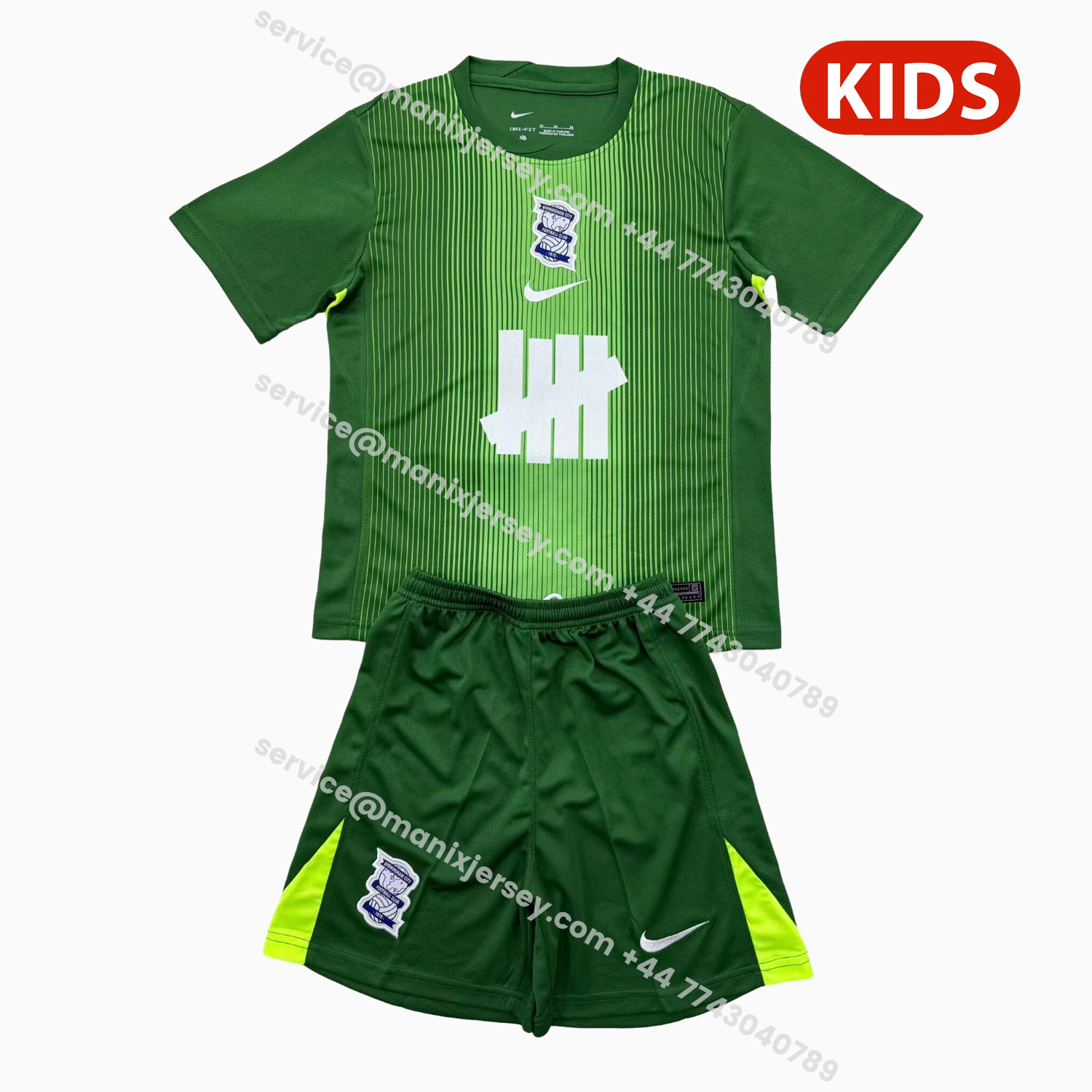 ManixJersey.com | Birmingham City 25-26 Green Goalkeeper Kids Kit -Customize Name, Number and Patch | Worldwide Shipping