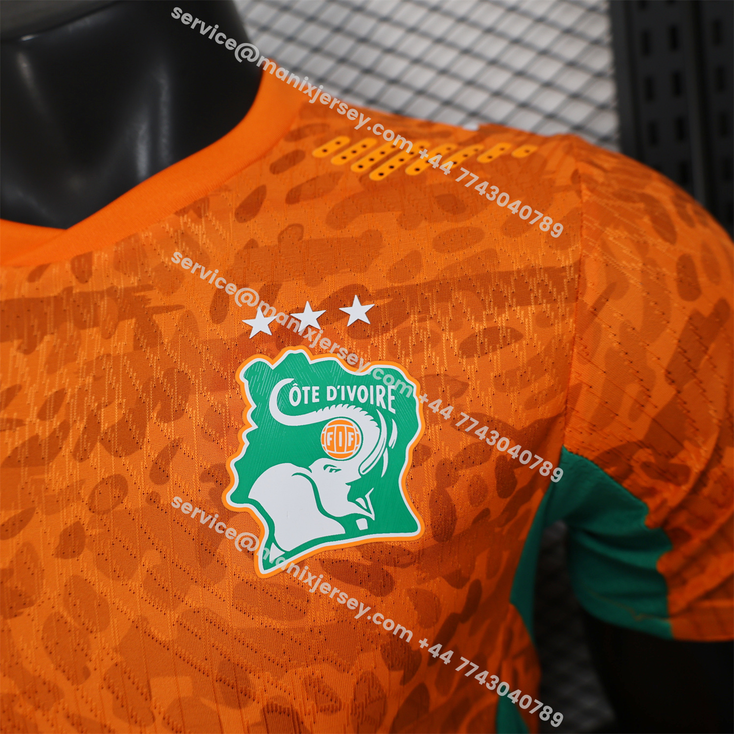 ManixJersey.com | Ivory Coast 2026 Home Orange Jersey - Player Version -Customize Name, Number and Patch | Worldwide Shipping