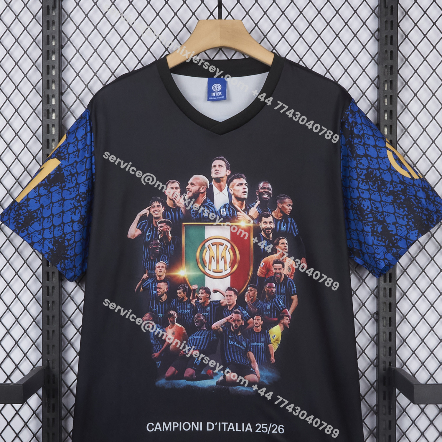 Inter Milan 2026 Serie A Champions Commemorative Black T-Shirt:football jersey mysite: unitedjerseyfootball 邓江浪:football