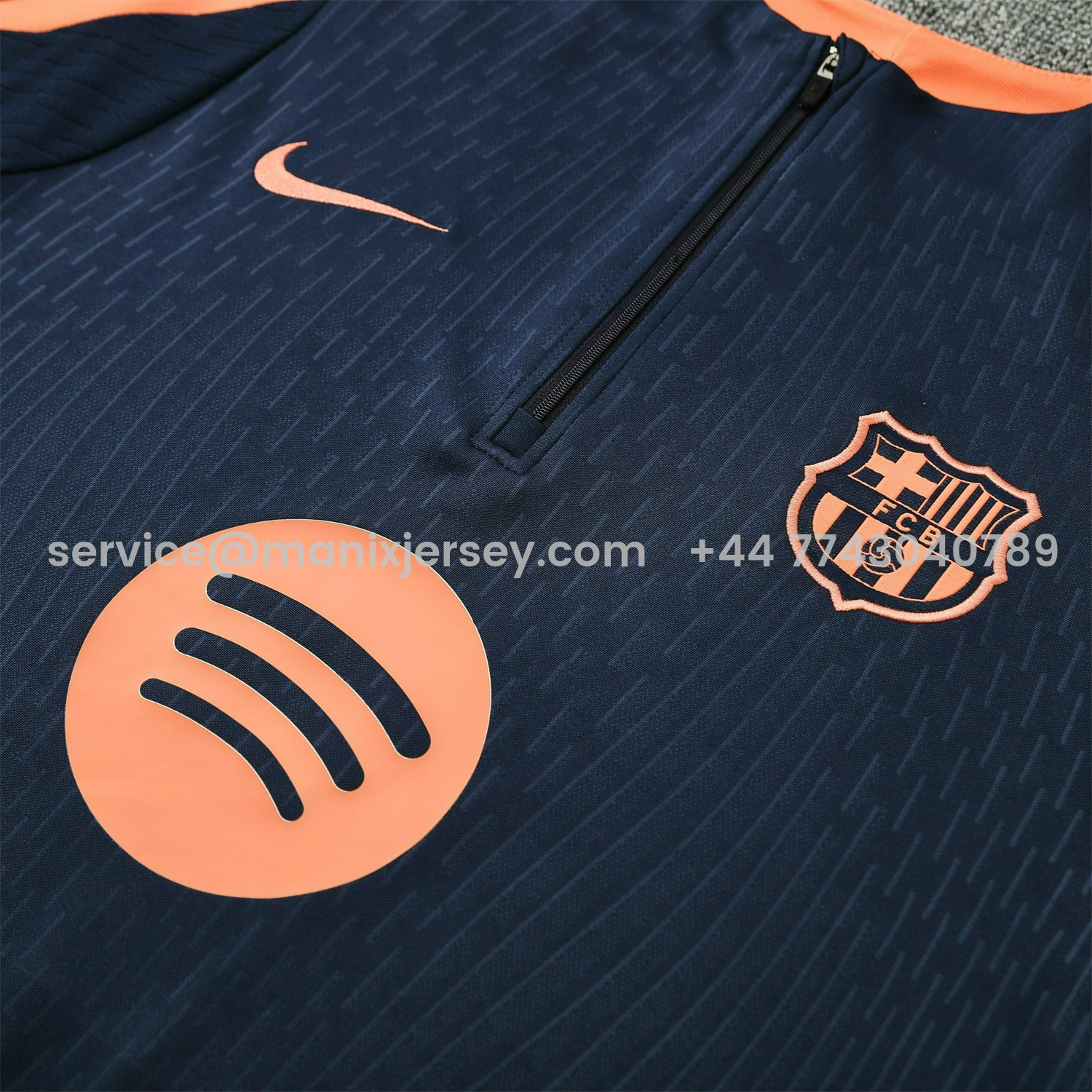 ManixJersey.com | Barcelona 25-26 Long Sleeve Training Set - Deep Blue Top and Deep Blue Pants -Customize Name, Number and Patch | Worldwide Shipping