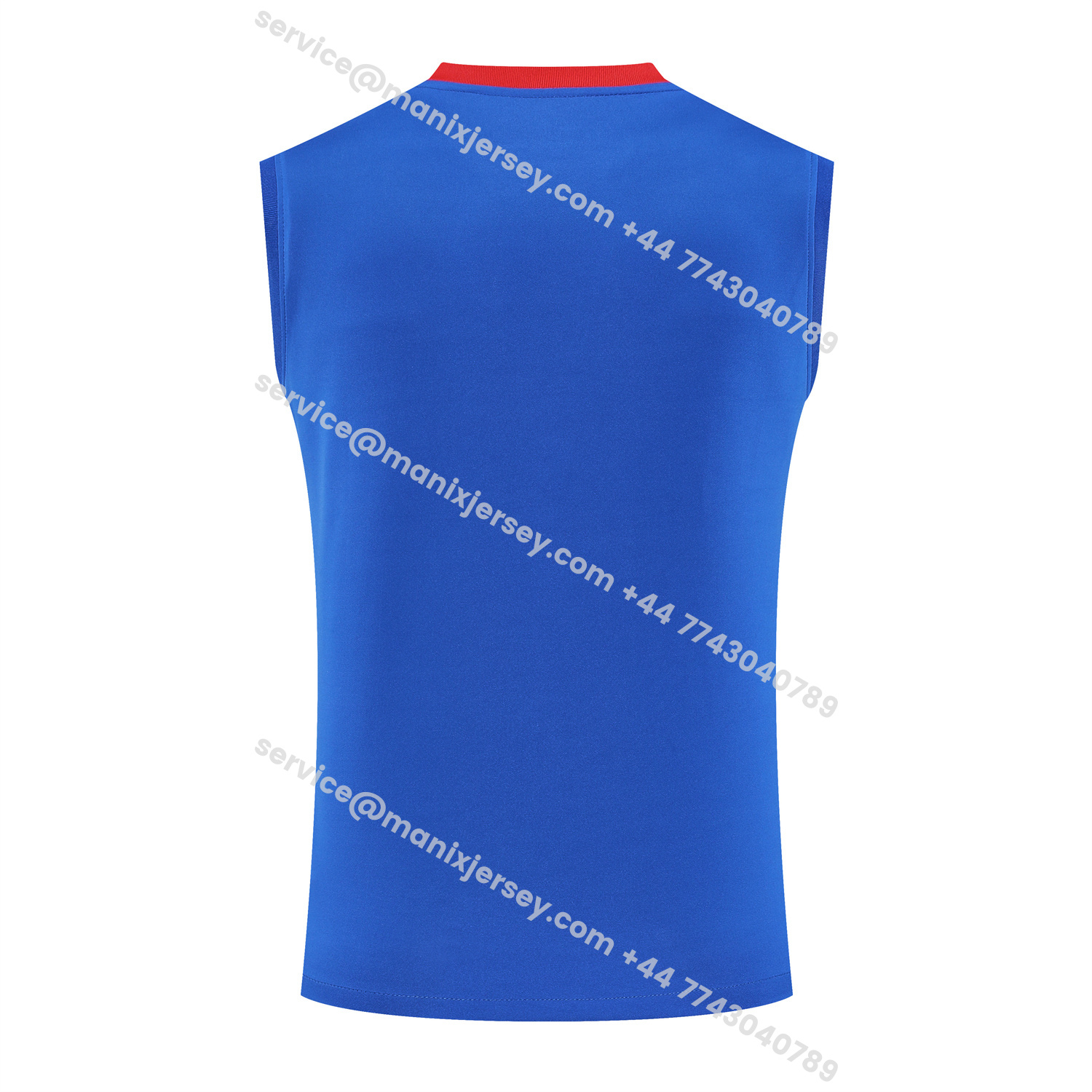 ManixJersey.com | Paris Saint-Germain PSG 25-26 Vest Training Set - Red And Blue Lines Vest & Blue Shorts -Customize Name, Number and Patch | Worldwide Shipping
