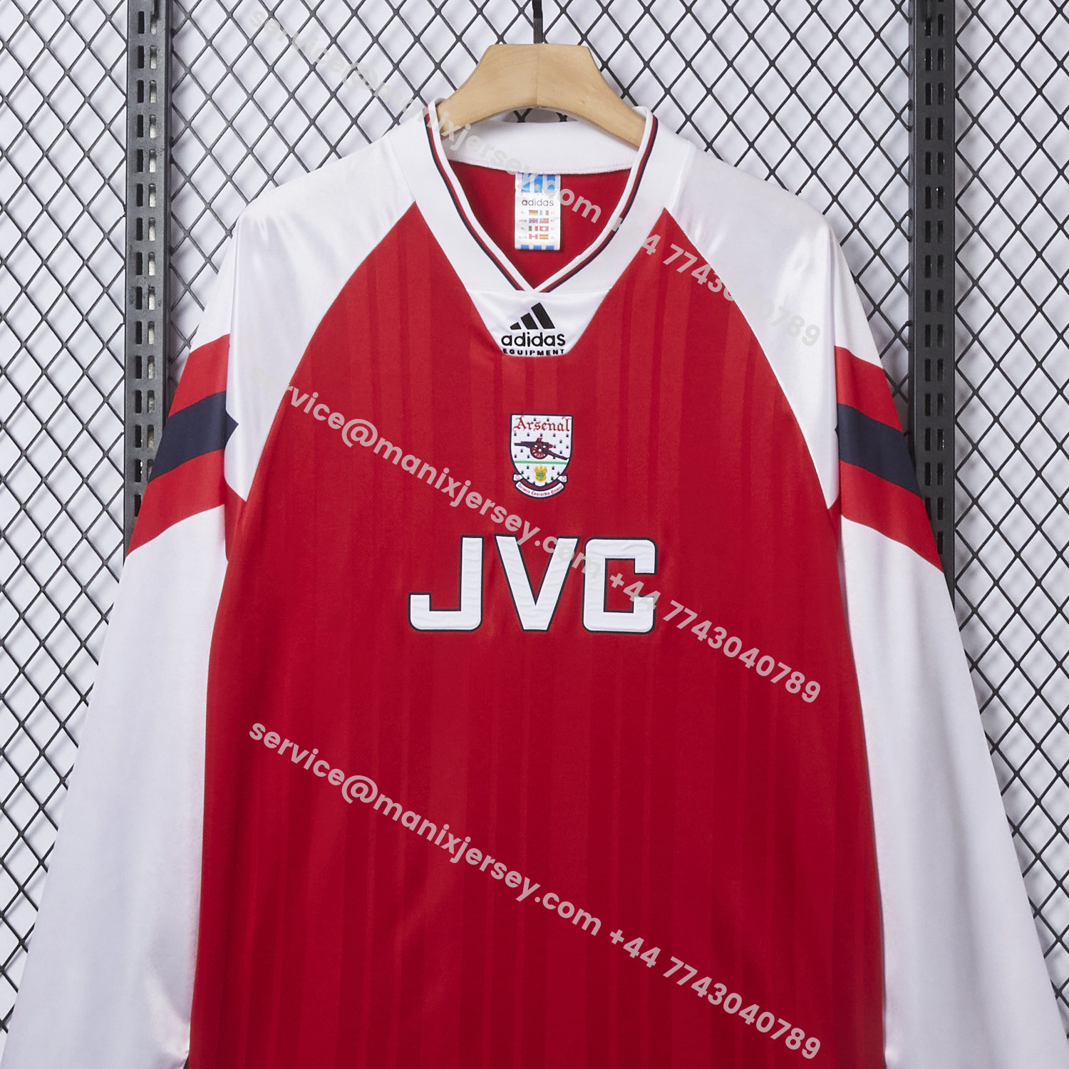 ManixJersey.com | Retro Arsenal 92-94 Home Long Sleeves Jersey -Customize Name, Number and Patch | Worldwide Shipping