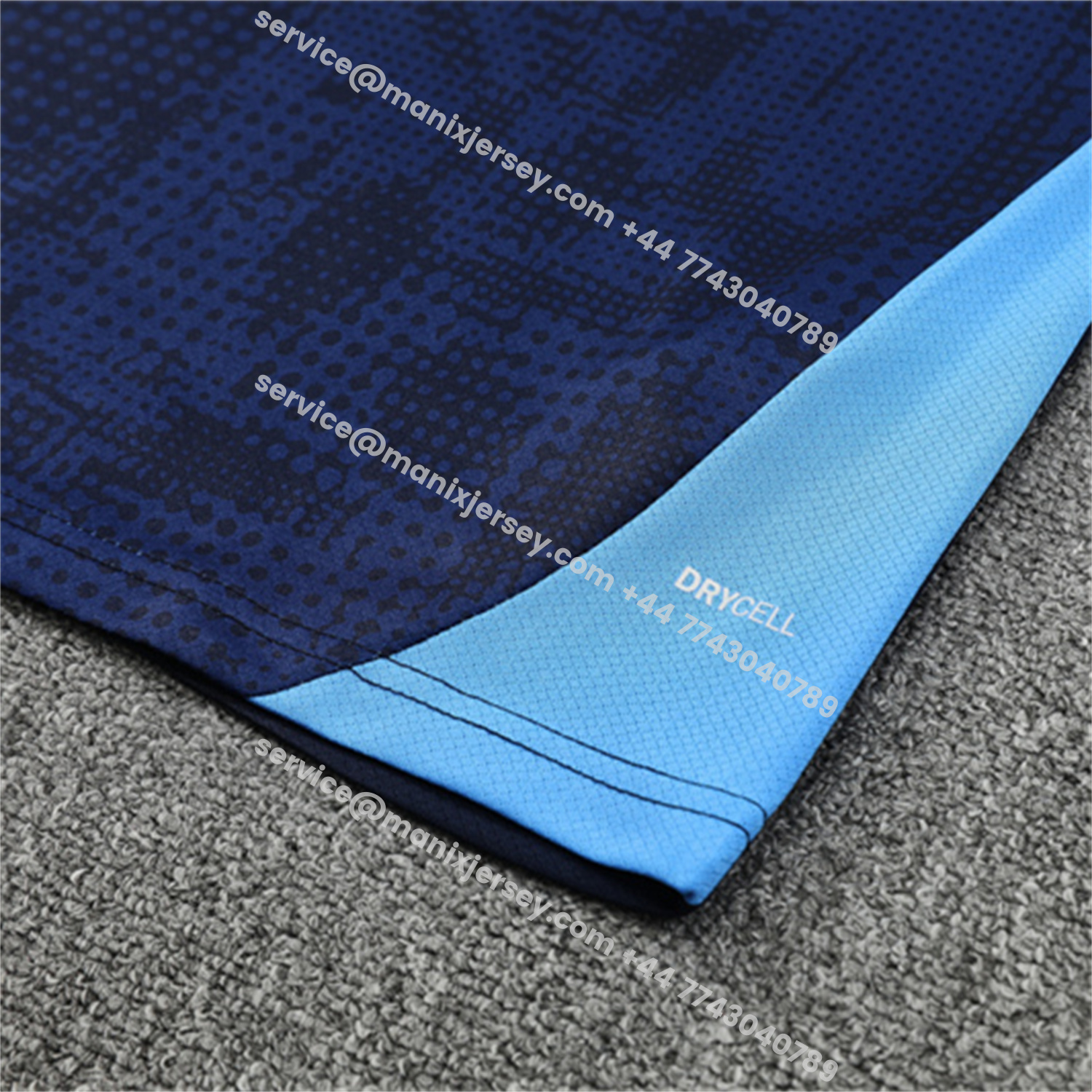 ManixJersey.com | Marseille 25-26 Kids Short-Sleeve Training Set - Royal Blue Top & Royal Blue Shorts -Customize Name, Number and Patch | Worldwide Shipping