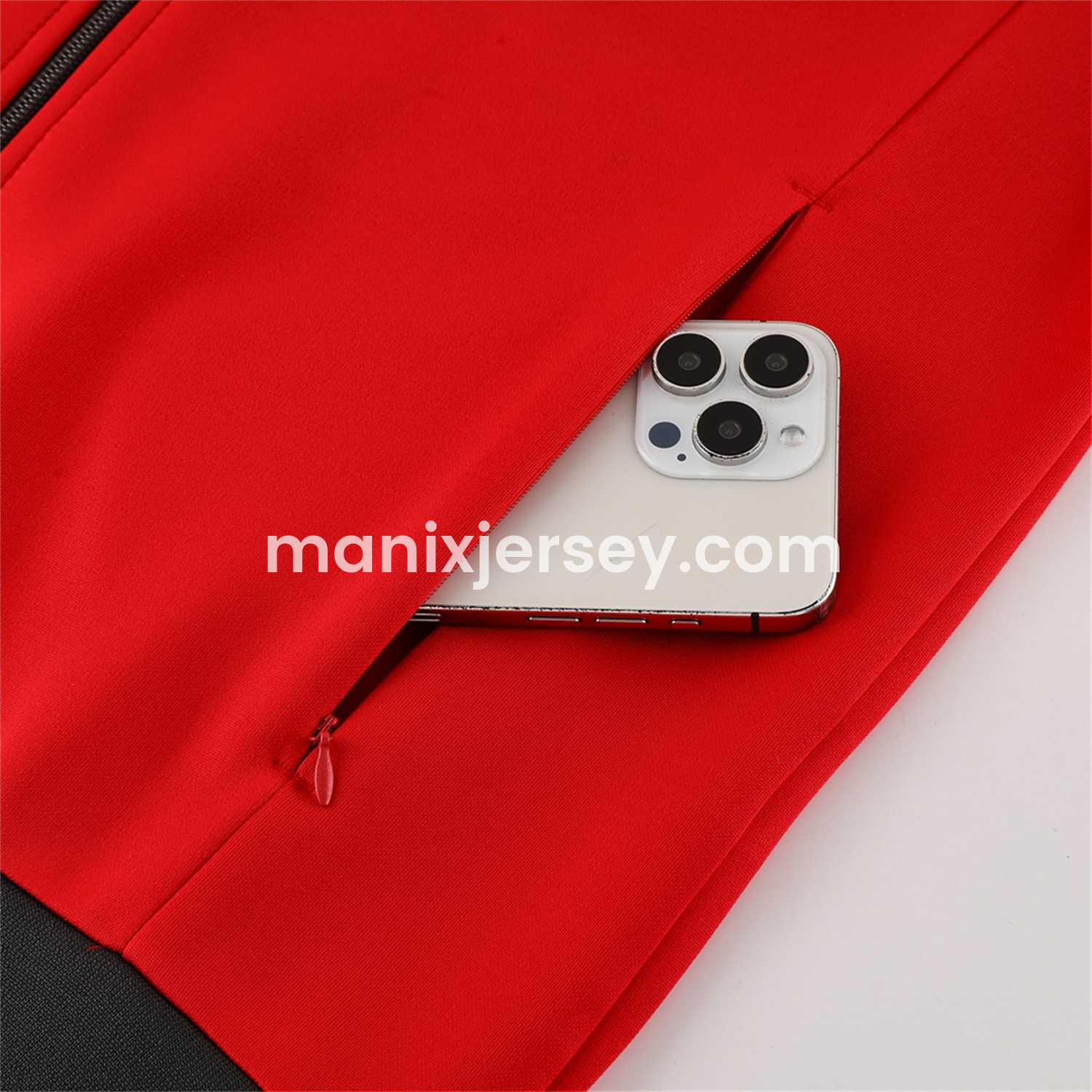 ManixJersey.com | Manchester United 24-25 Throwback Jacket Training Tracksuit - Red Jackets & Grey Pants -Customize Name, Number and Patch | Worldwide Shipping