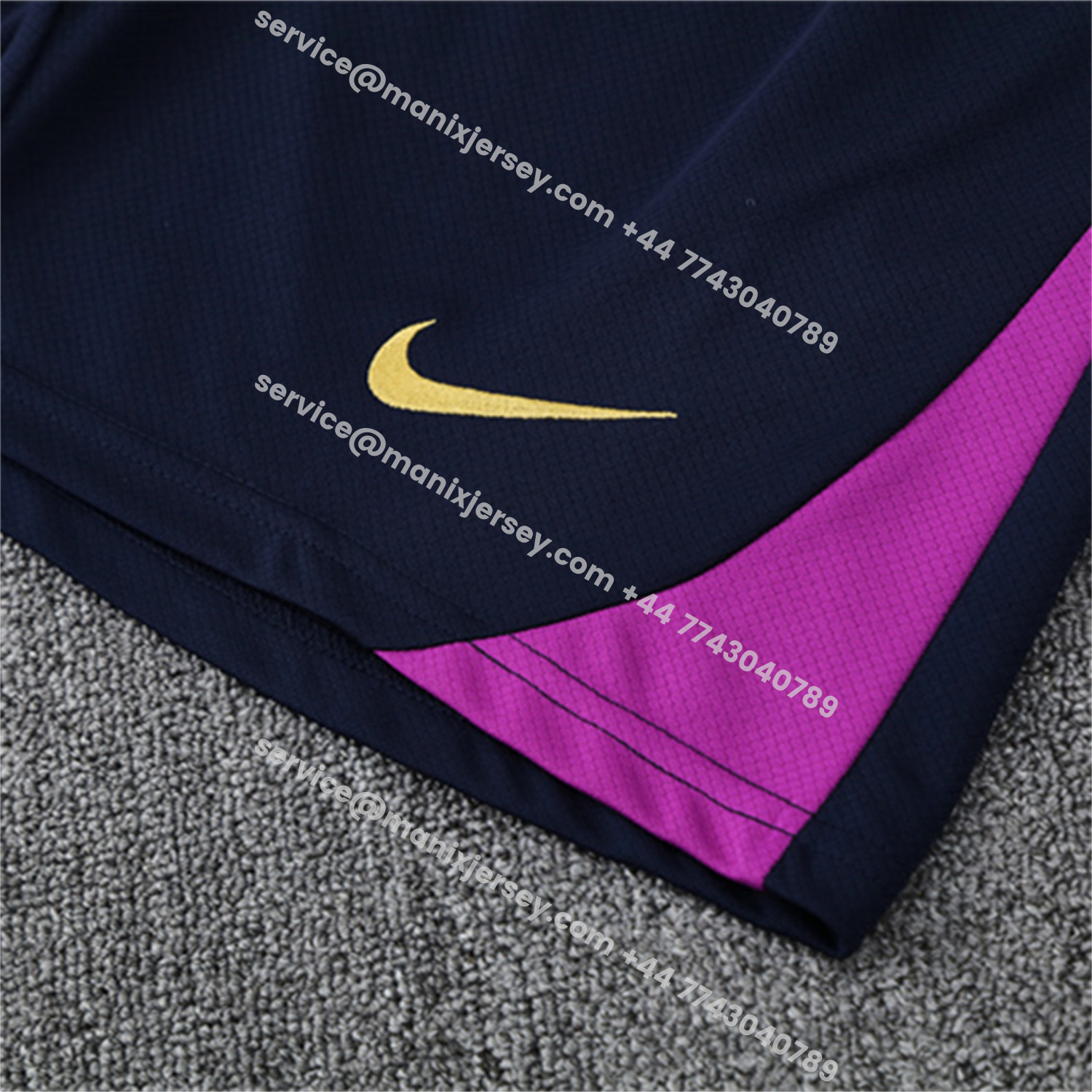 ManixJersey.com | Barcelona 25-26 Kids Short-Sleeve Training Set - Purple Top & Deep Blue Shorts -Customize Name, Number and Patch | Worldwide Shipping