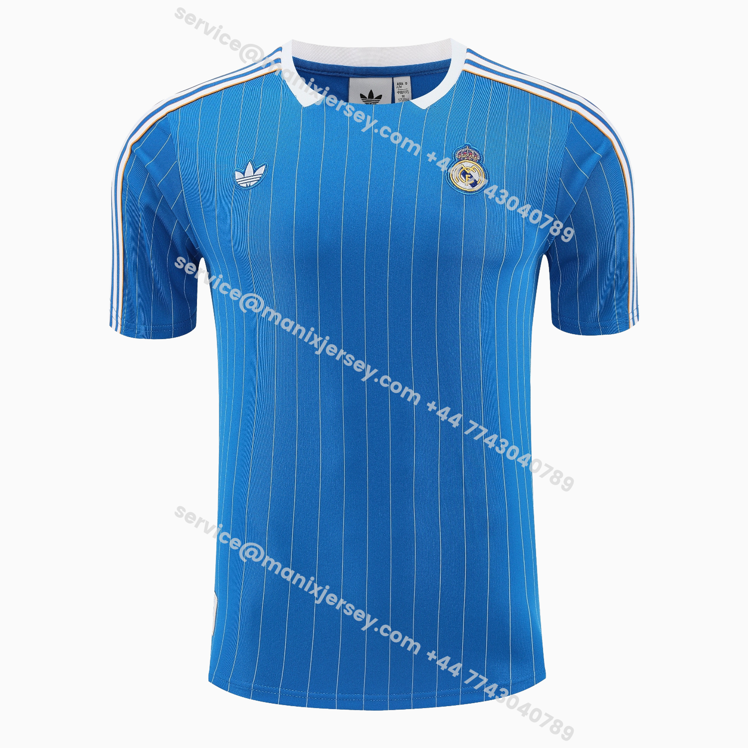 ManixJersey.com | Real Madrid 25-26 Short-Sleeve Training Set - Blue Vest & Blue Shorts -Customize Name, Number and Patch | Worldwide Shipping