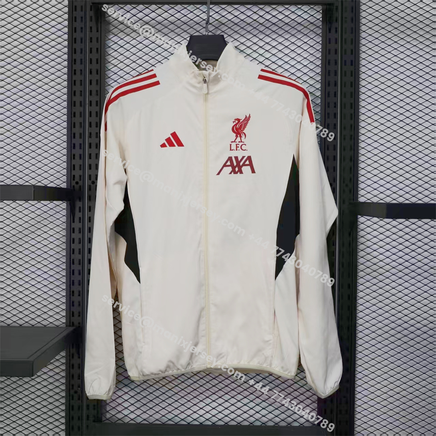 ManixJersey.com | Liver.pool 25-26 White Windbreaker Jacket - Deep Green -Customize Name, Number and Patch | Worldwide Shipping