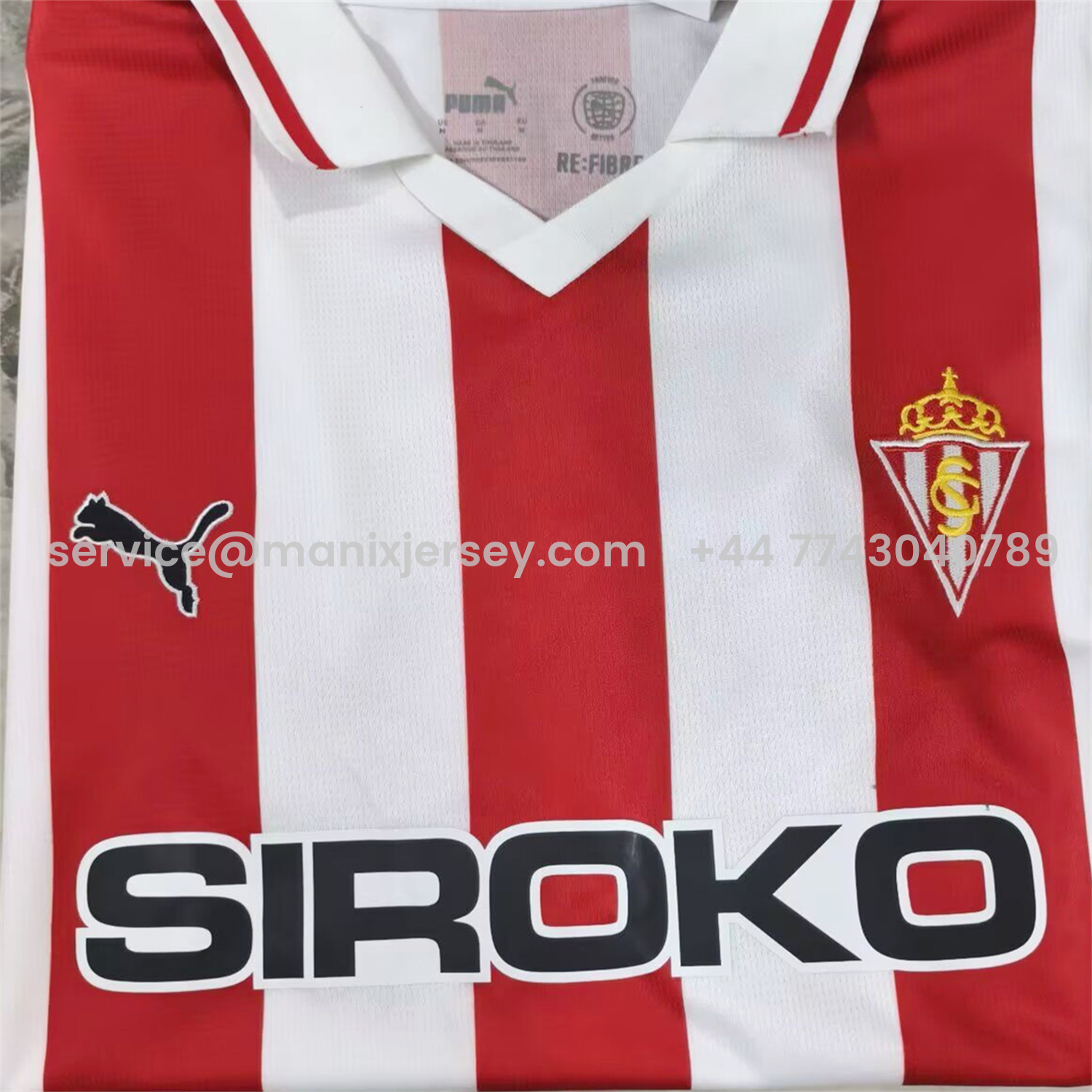 ManixJersey.com | Sporting Gijon 25-26 Home Jersey - Fans Version -Customize Name, Number and Patch | Worldwide Shipping