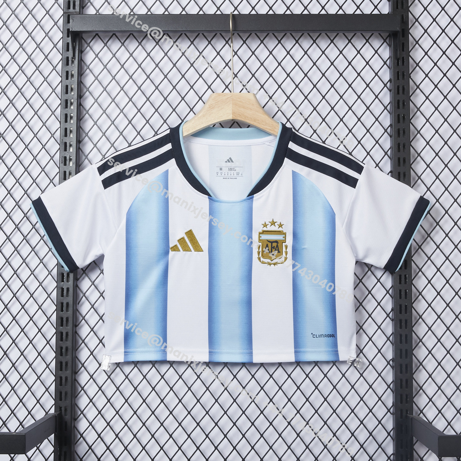 ManixJersey.com | Women's Argentina 2026 Home Cropped Jersey -Customize Name, Number and Patch | Worldwide Shipping