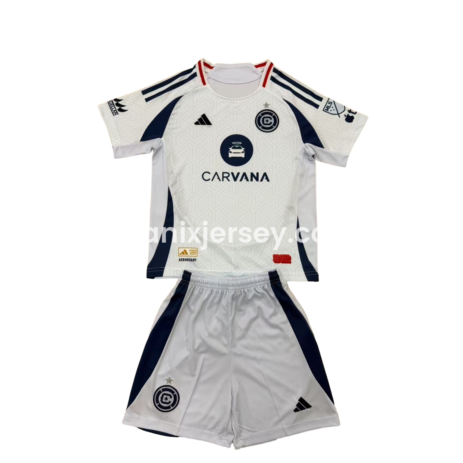 ManixJersey.com | Chicago Fire 2025 Away Kids Kit -Customize Name, Number and Patch | Worldwide Shipping