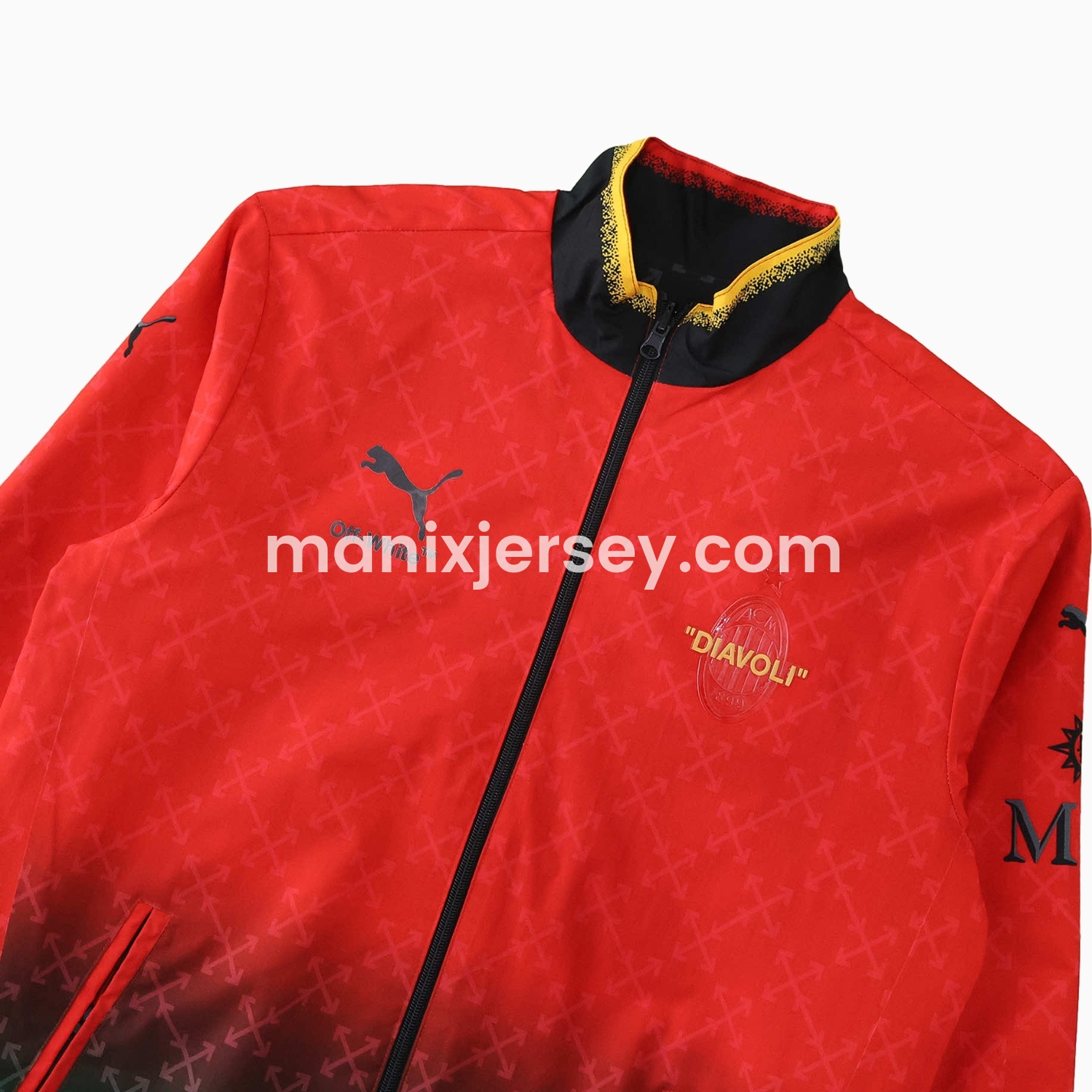 ManixJersey.com | AC Milan 24-25 Fourth “Diavoli” Special Edition Double Sided Reversible Windbreaker - Black & Red -Customize Name, Number and Patch | Worldwide Shipping