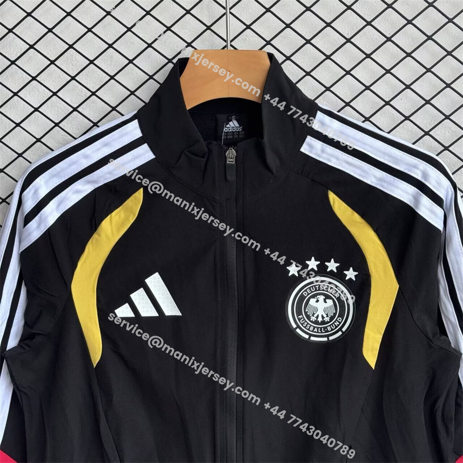 ManixJersey.com | Germany 2026 Windbreaker Training Set - Black Red Top and Pants -Customize Name, Number and Patch | Worldwide Shipping