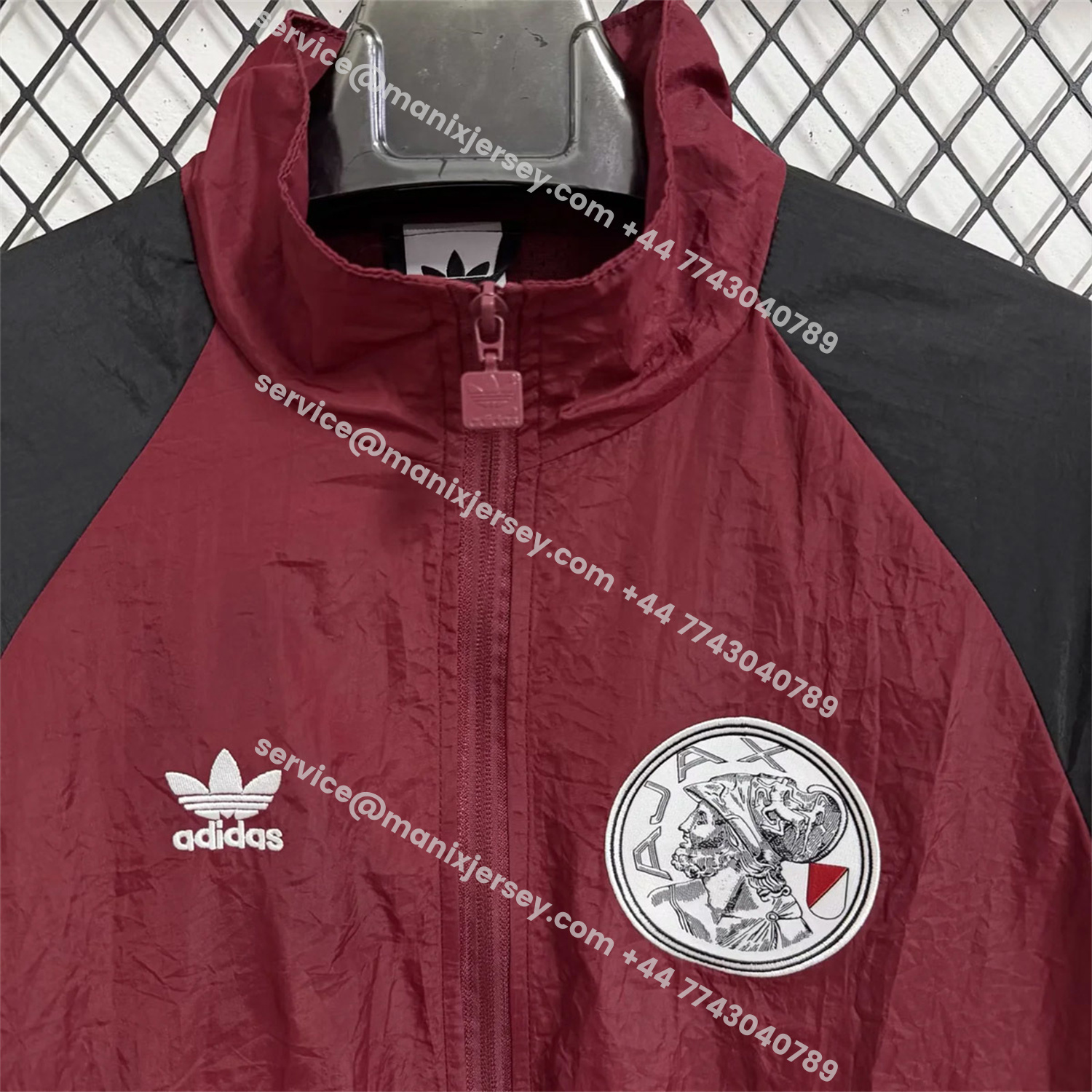 ManixJersey.com | Ajax 25-26 Training Windbreaker Jacket - Wine Red -Customize Name, Number and Patch | Worldwide Shipping