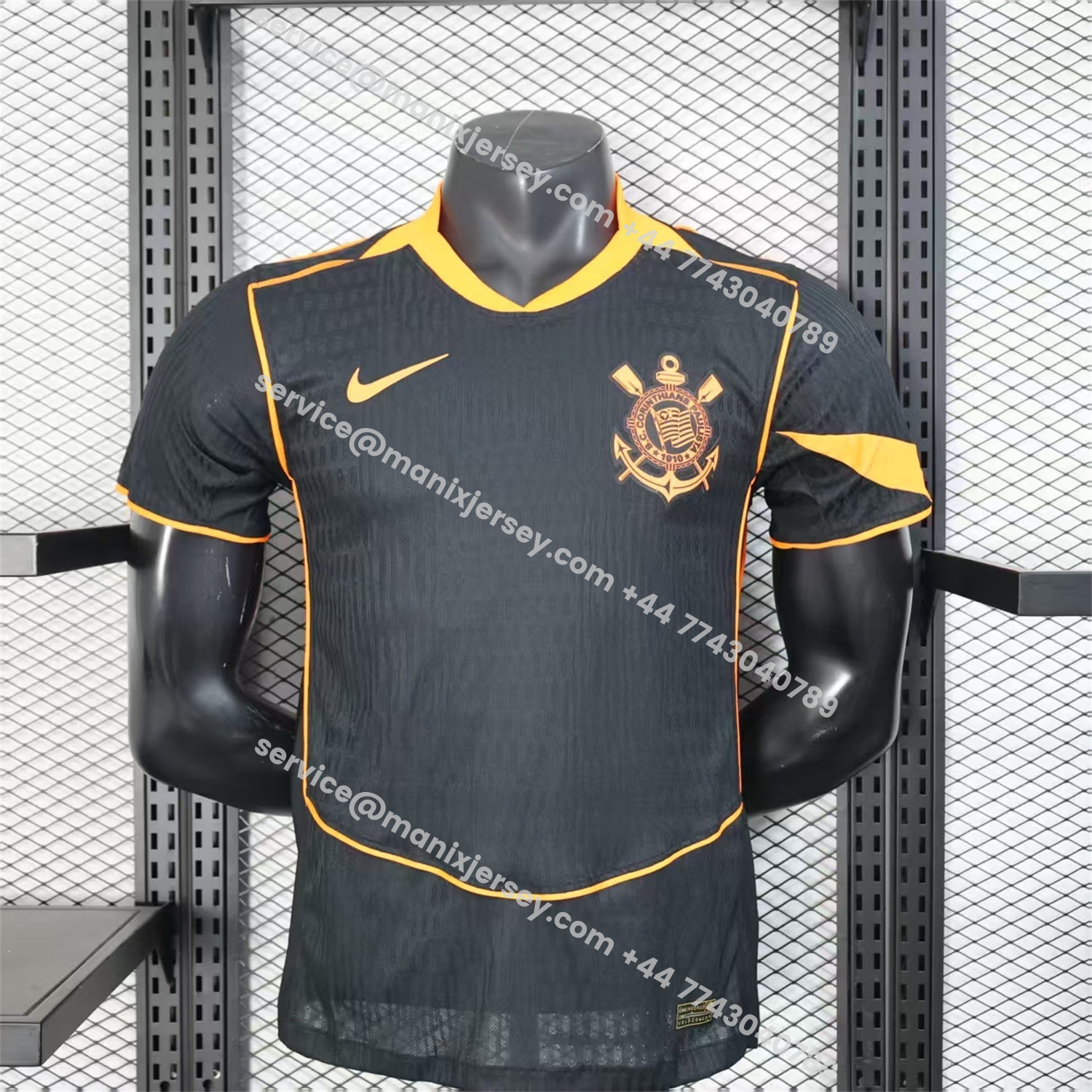 ManixJersey.com | Corinthians 25-26 Third Black Jersey - Player Version -Customize Name, Number and Patch | Worldwide Shipping