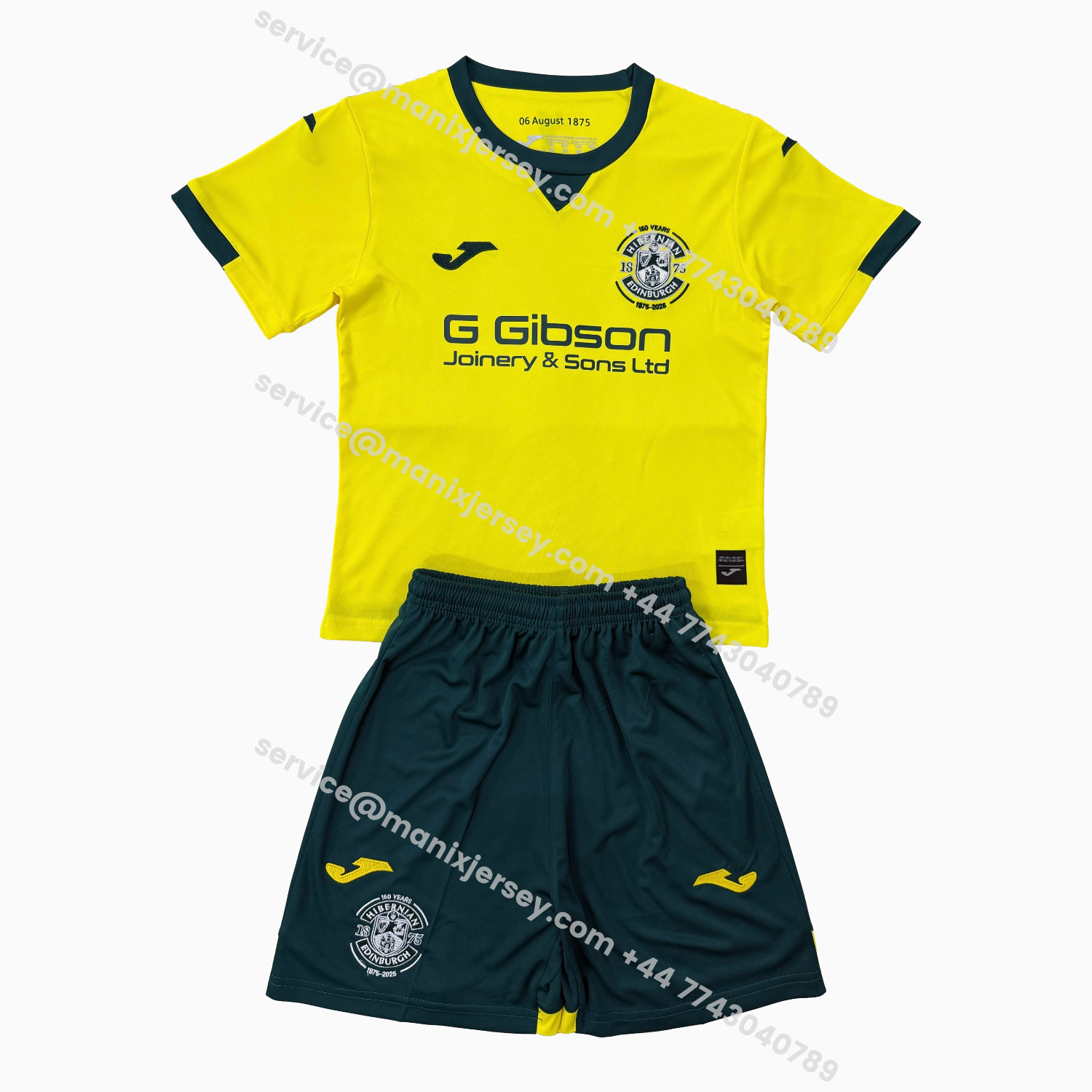 ManixJersey.com | Hibernian 25-26 Away Men's Adult Jersey Set - Fans Version -Customize Name, Number and Patch | Worldwide Shipping