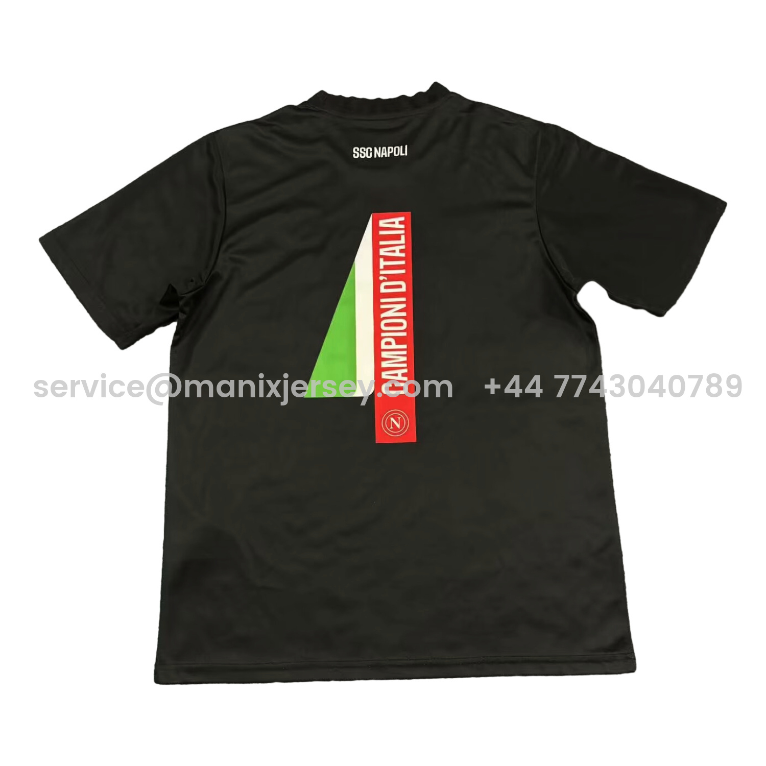 ManixJersey.com | Napoli 2025 Serie A Champions Commemorative Black T-Shirt -Customize Name, Number and Patch | Worldwide Shipping