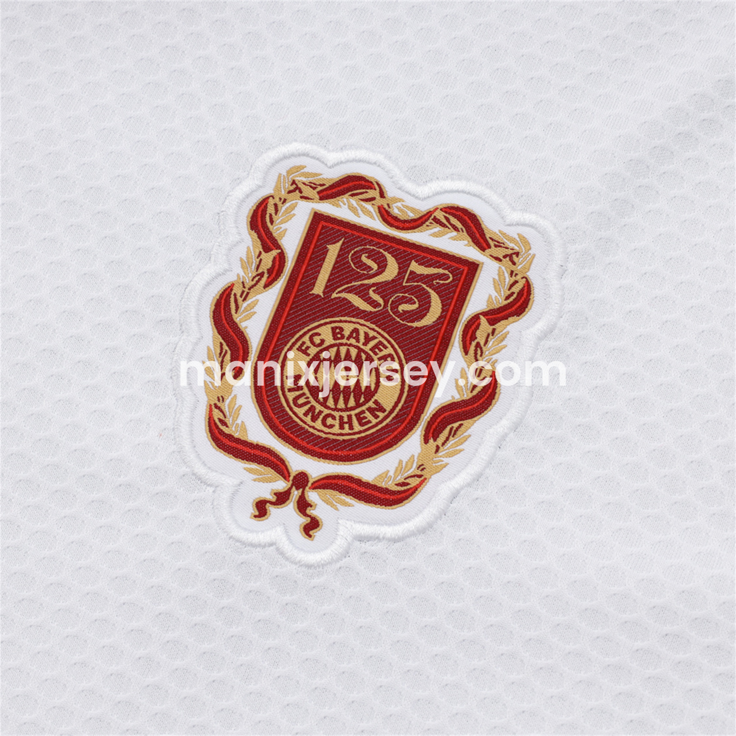 ManixJersey.com | Bayern Munich 2025 125th Anniversary Short-Sleeve Training Set - White Top and Shorts -Customize Name, Number and Patch | Worldwide Shipping
