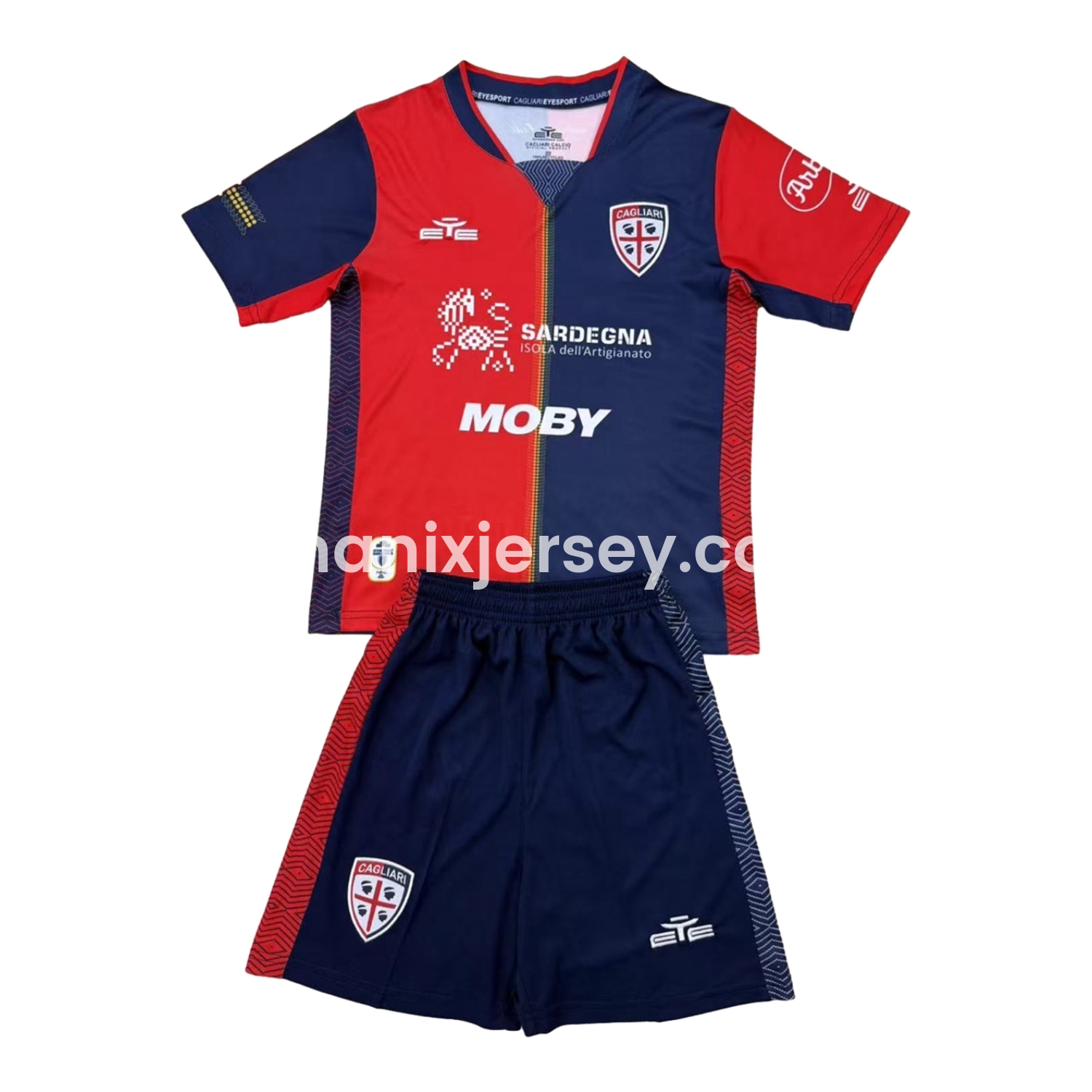 ManixJersey.com | Cagliari Calcio 24-25 Home Kids Kit -Customize Name, Number and Patch | Worldwide Shipping