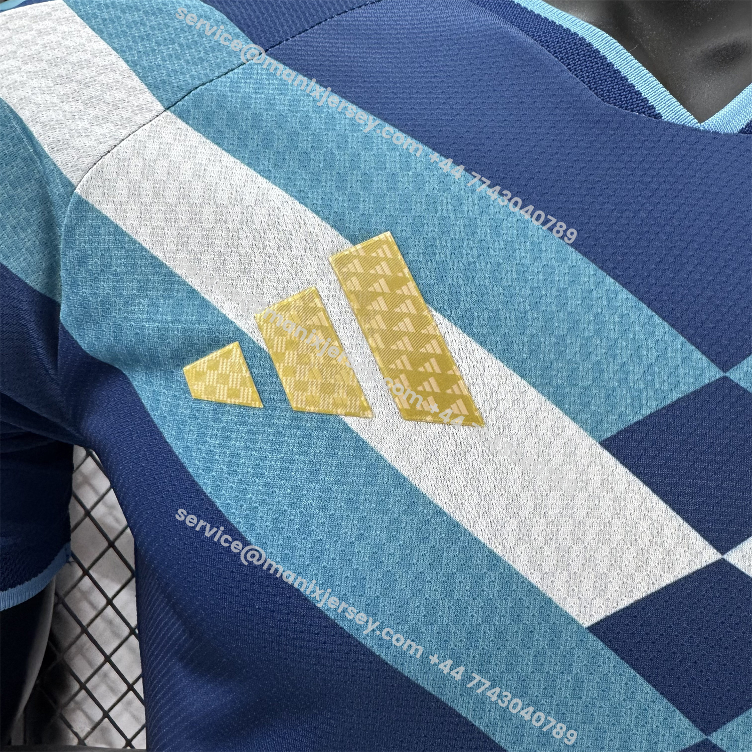 ManixJersey.com | Argentina 2026 Blue Shoulder Stripes Special Jersey - Player Version -Customize Name, Number and Patch | Worldwide Shipping